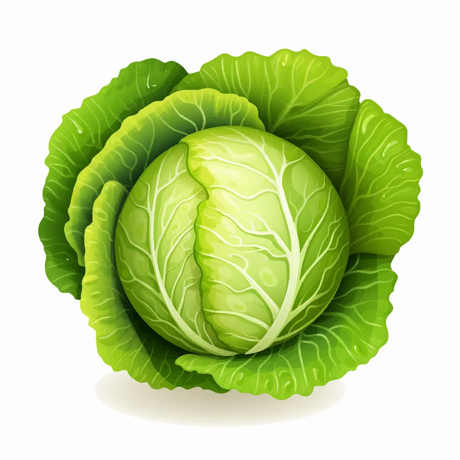 Cabbage Line Vector Illustration on White Background — free download from Dotvec