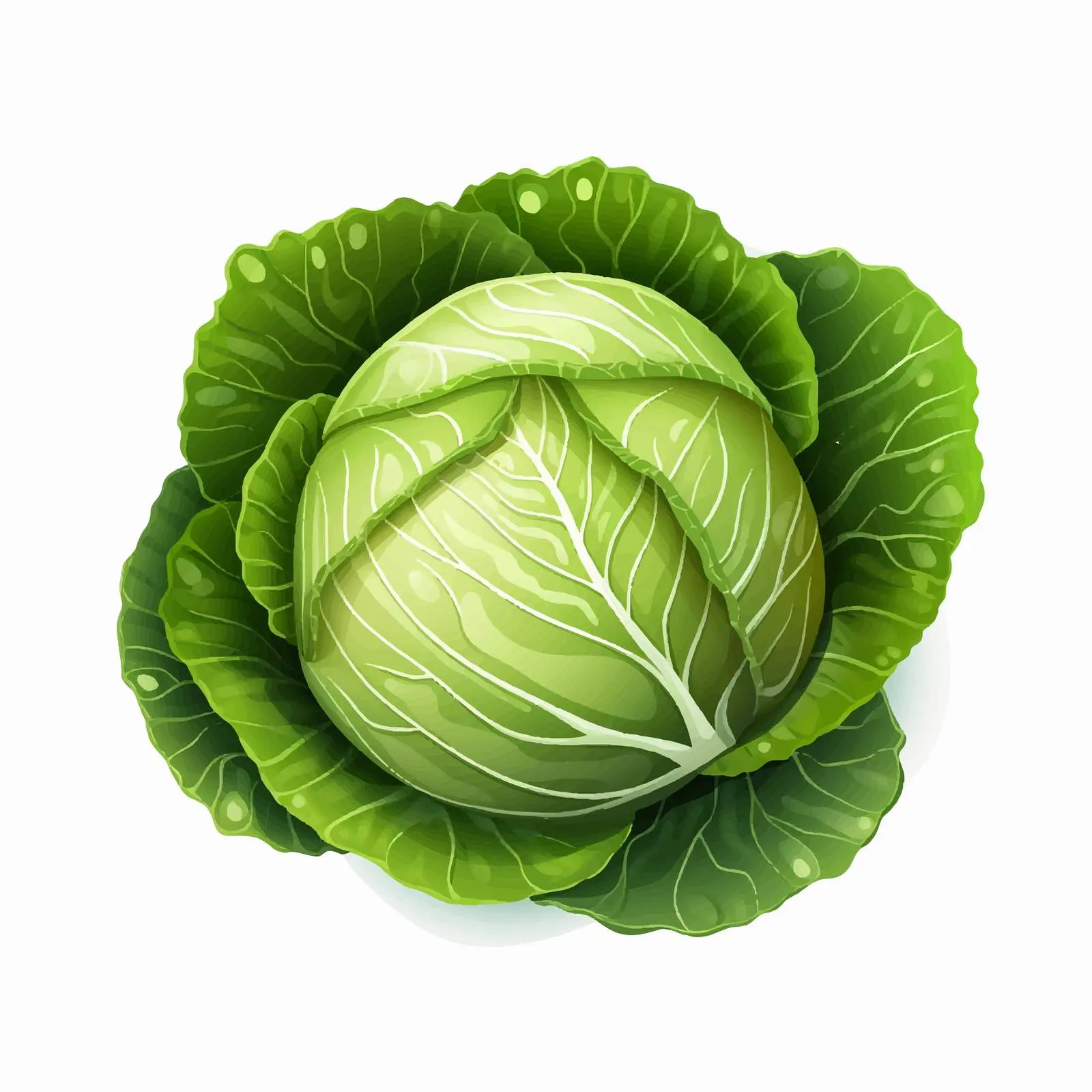 Isolated Cabbage Vector Illustration on White Background — free download from Dotvec