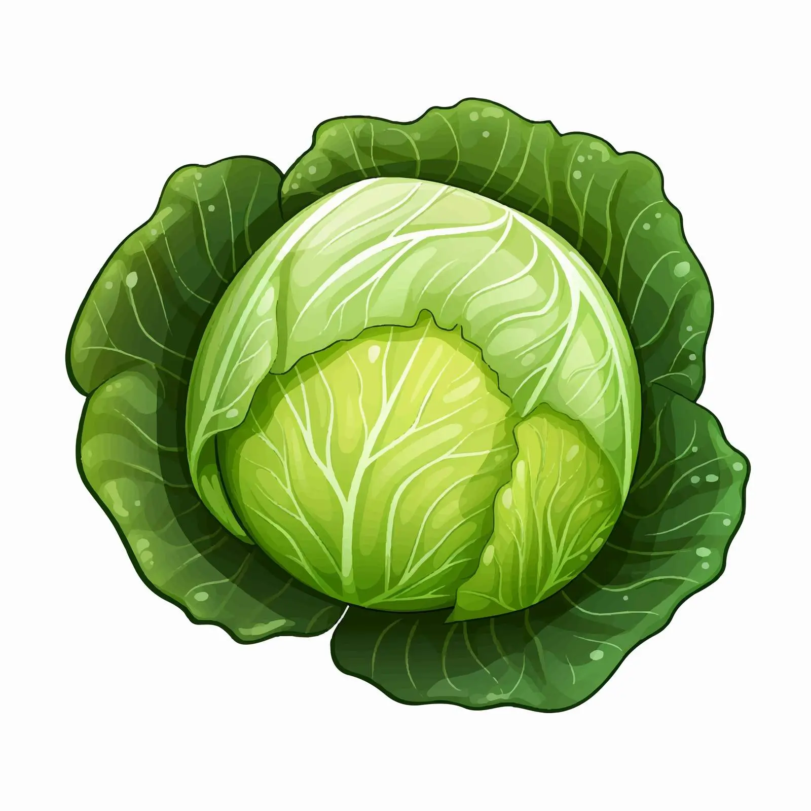 Cabbage Vector Illustration on White Background — free download from Dotvec
