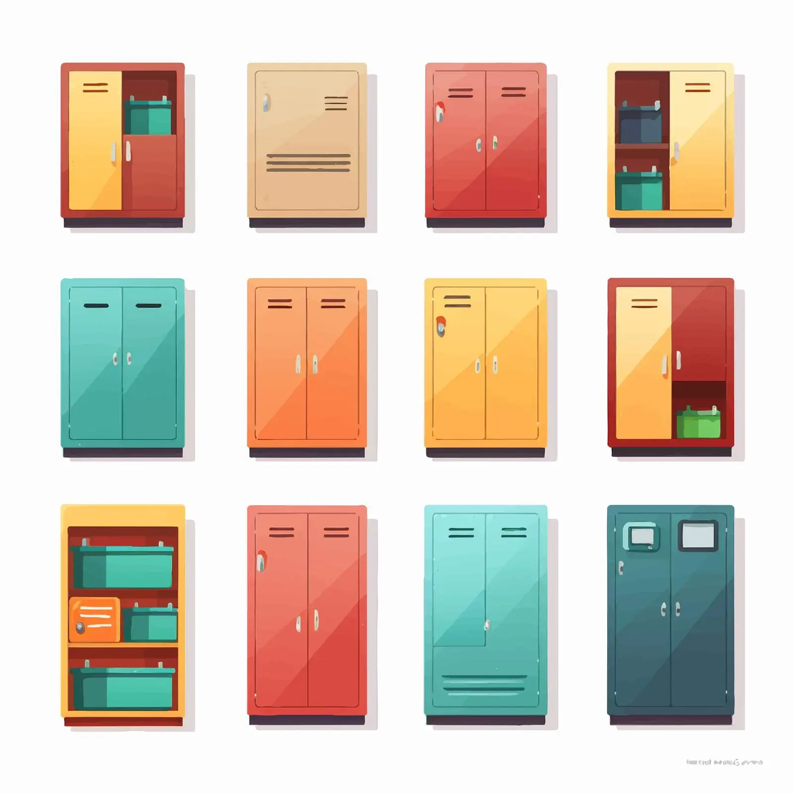 Office Locker Cabinet Vector Illustration – free commercial furniture image from Dotvec