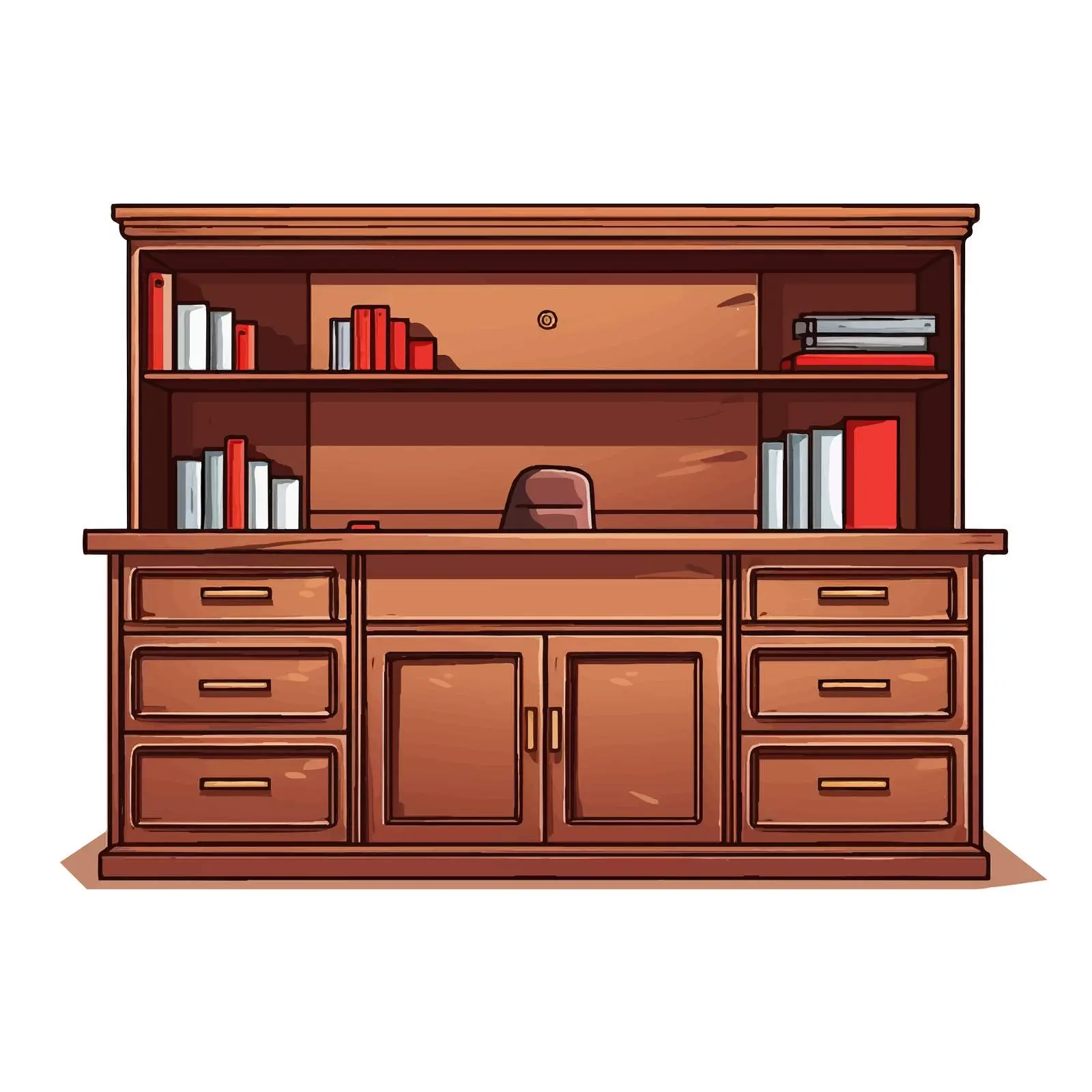 Cabinet Office Line Vector Illustration on White Background — free download from Dotvec