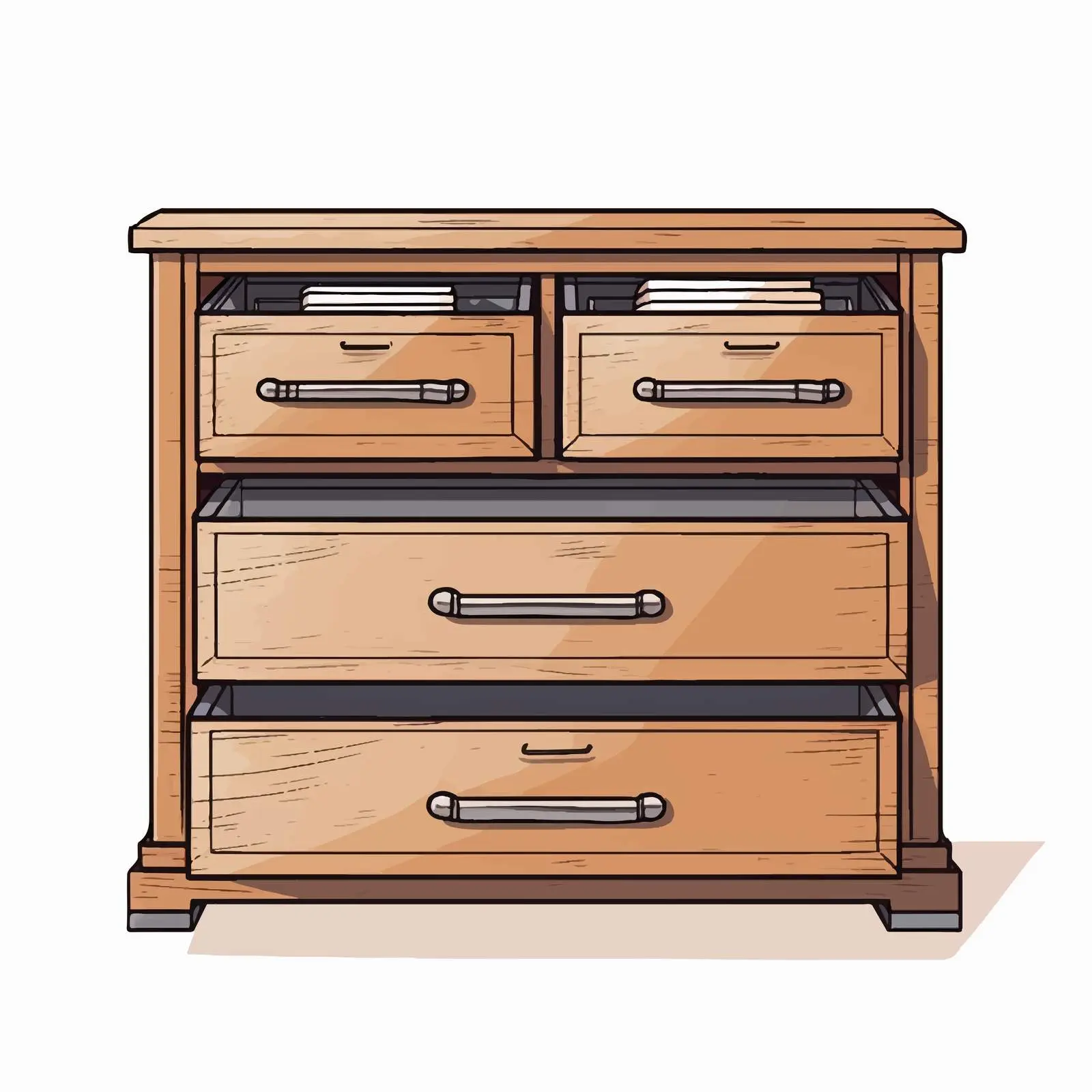 Open Drawer Cabinet Office Vector Illustration — free download from Dotvec