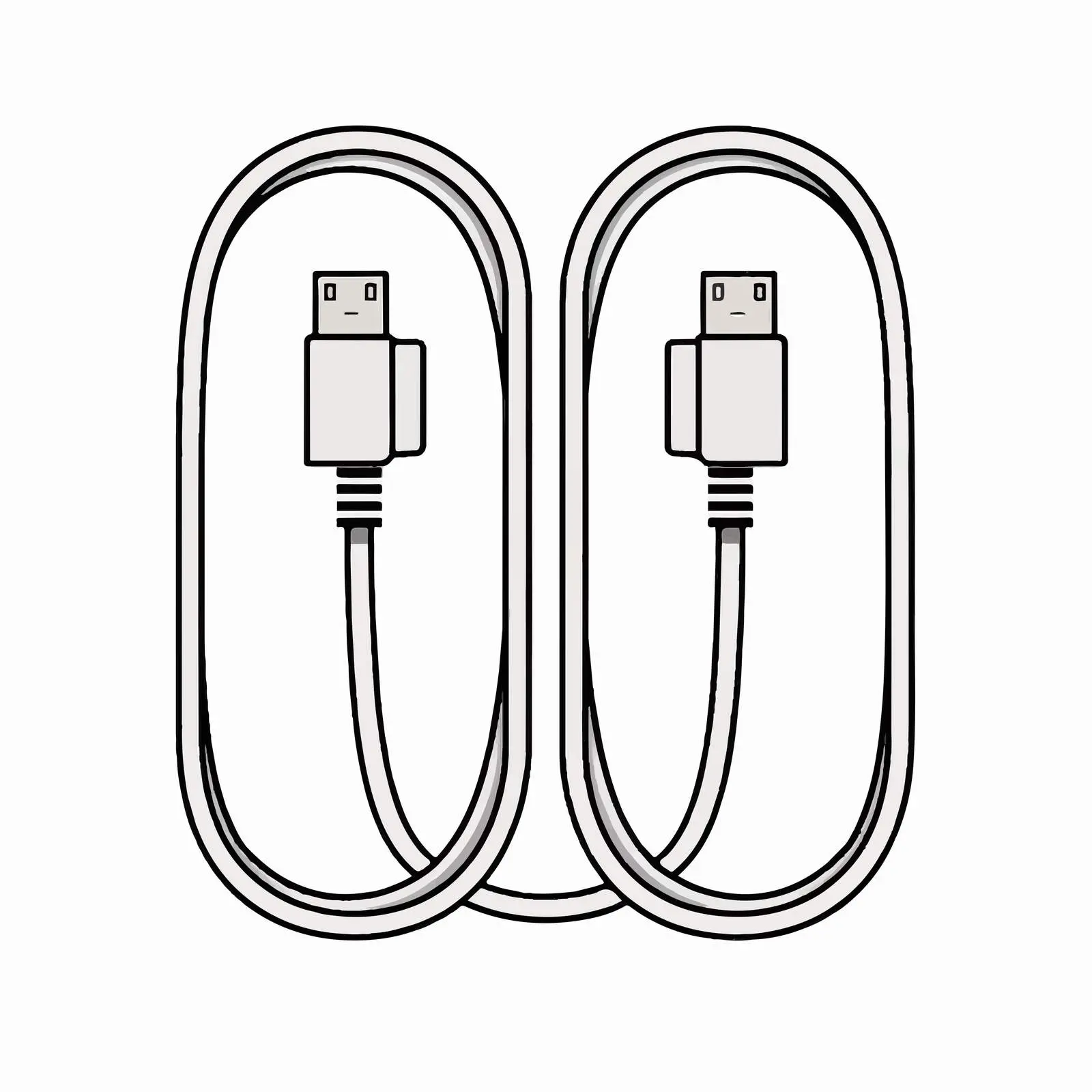 Cable Outline Vector Illustration on White Background – free cable design image from Dotvec