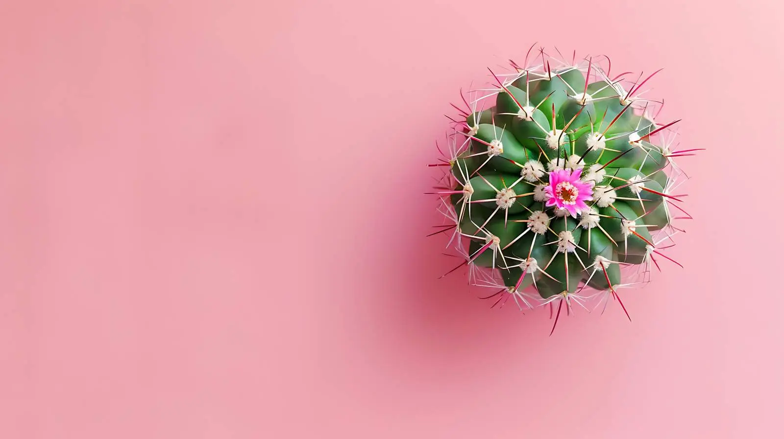 Cactus Flower on Pink Background Flat Lay — free download from Dotvec