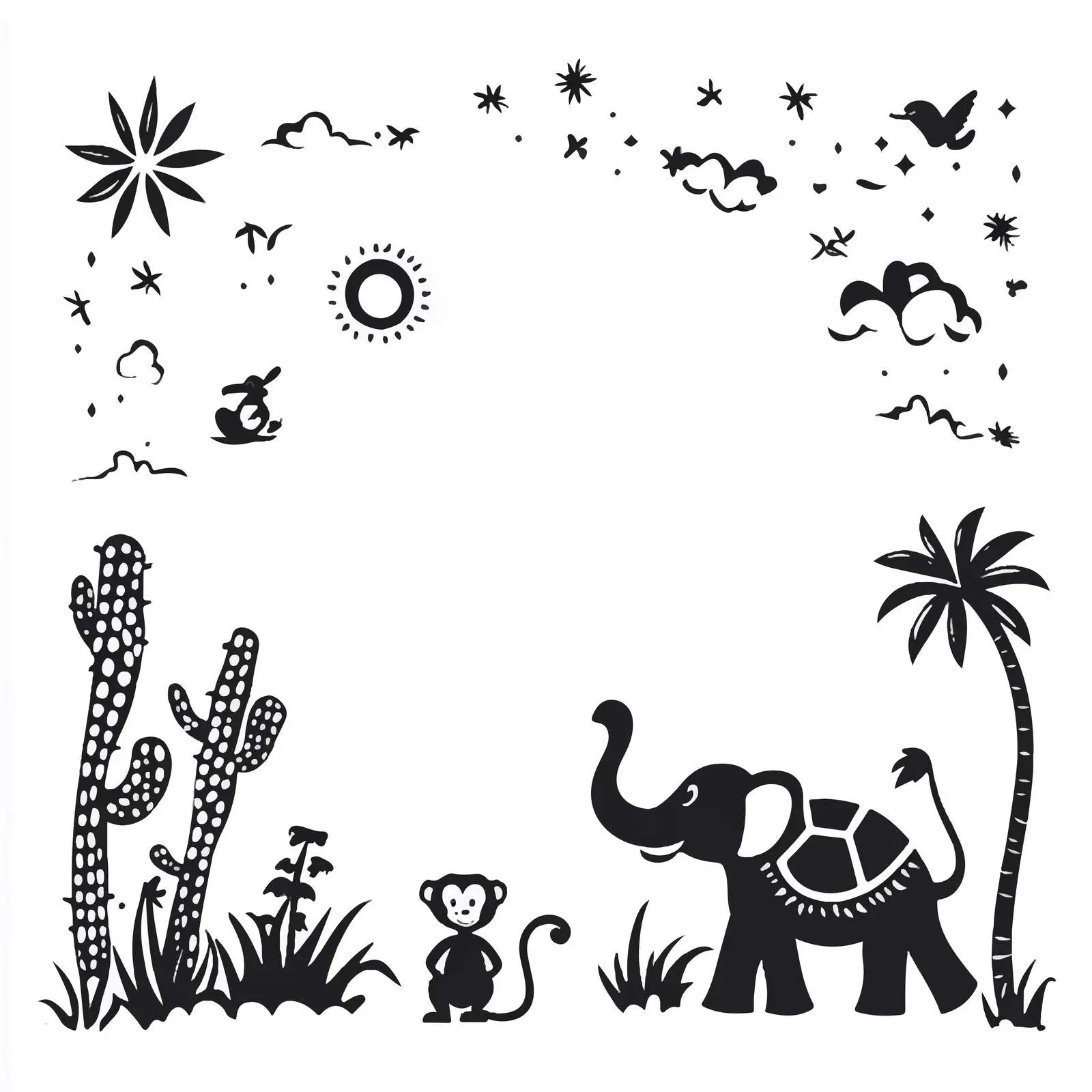 Colorful Animal Vector Illustrations with Nature Elements — free download from Dotvec