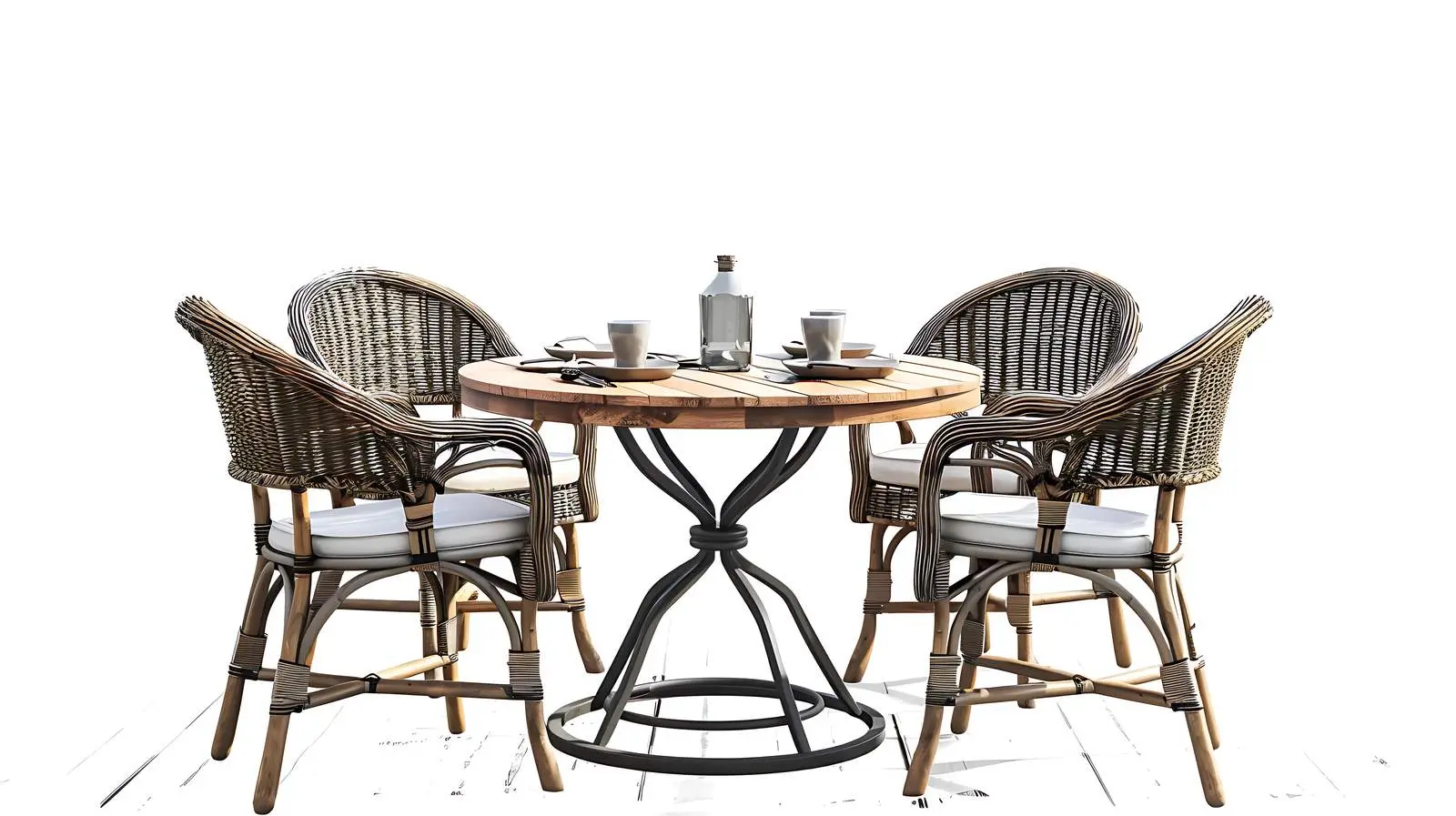 Outdoor Cafe Terrace with Breakfast Table and Chairs – free fresco image from Dotvec