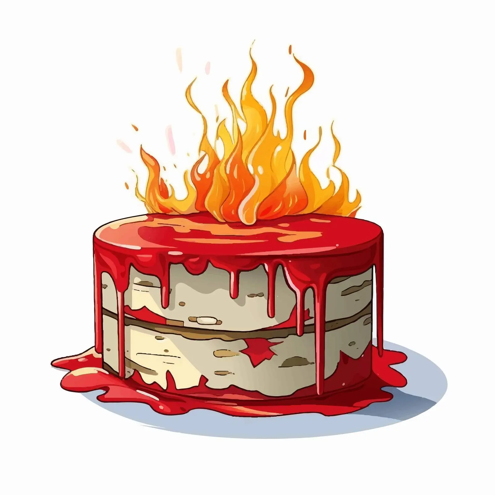 Conceptual Warfare and Destruction Cake Illustration — free download from Dotvec