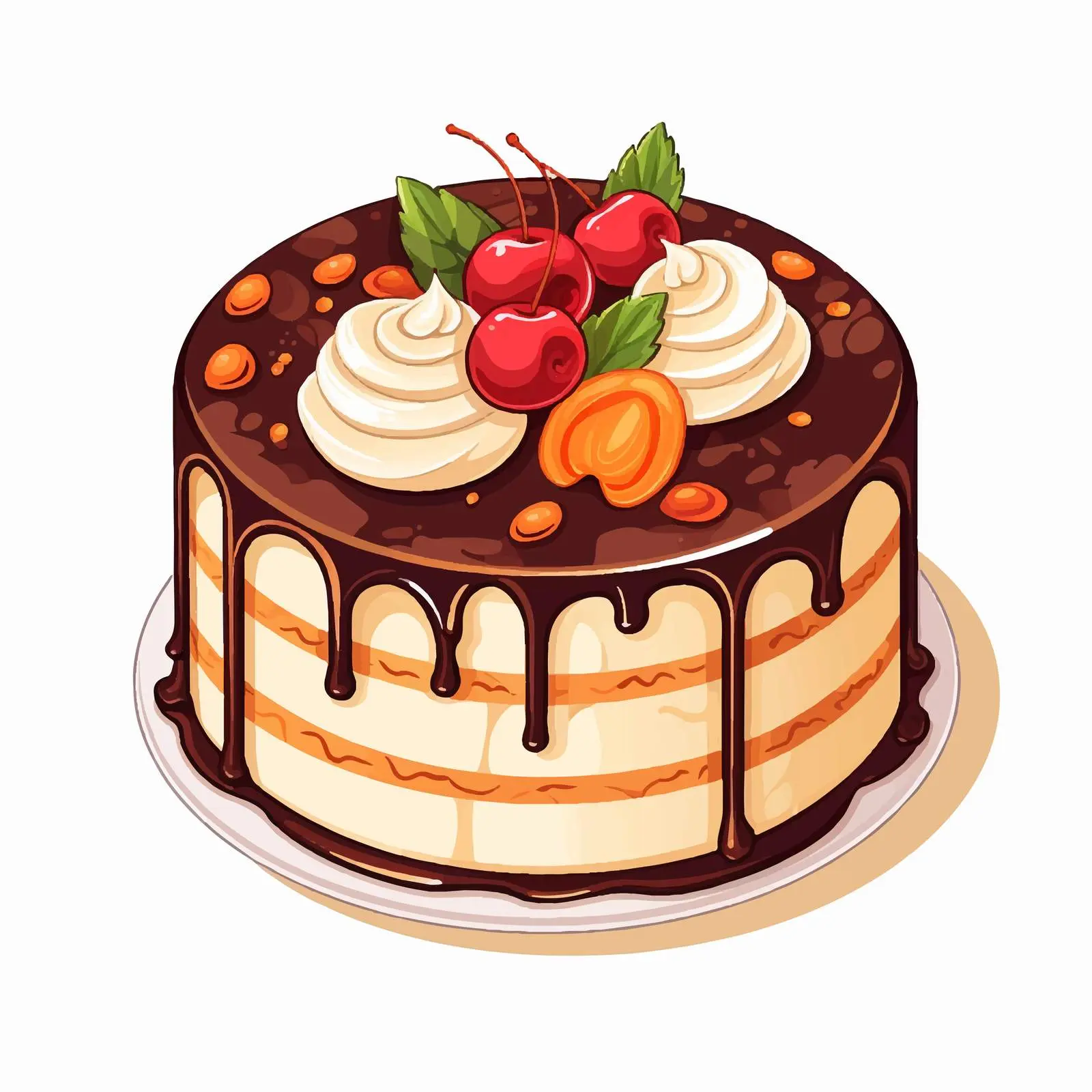 Top View Cake Illustration on White Background — free download from Dotvec
