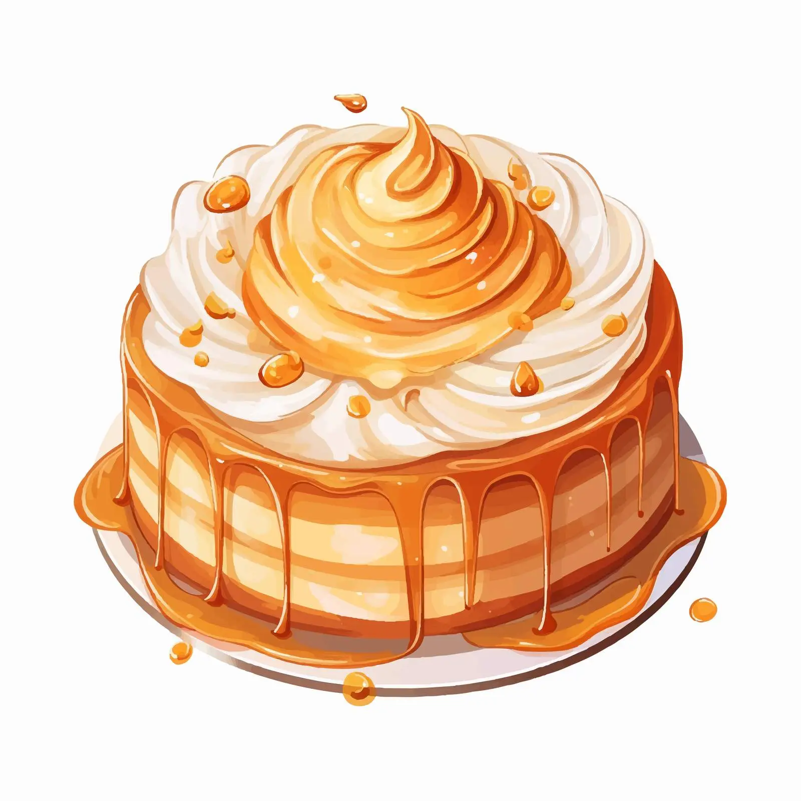 Top View Cake Illustration on White Background – free layered cake image from Dotvec