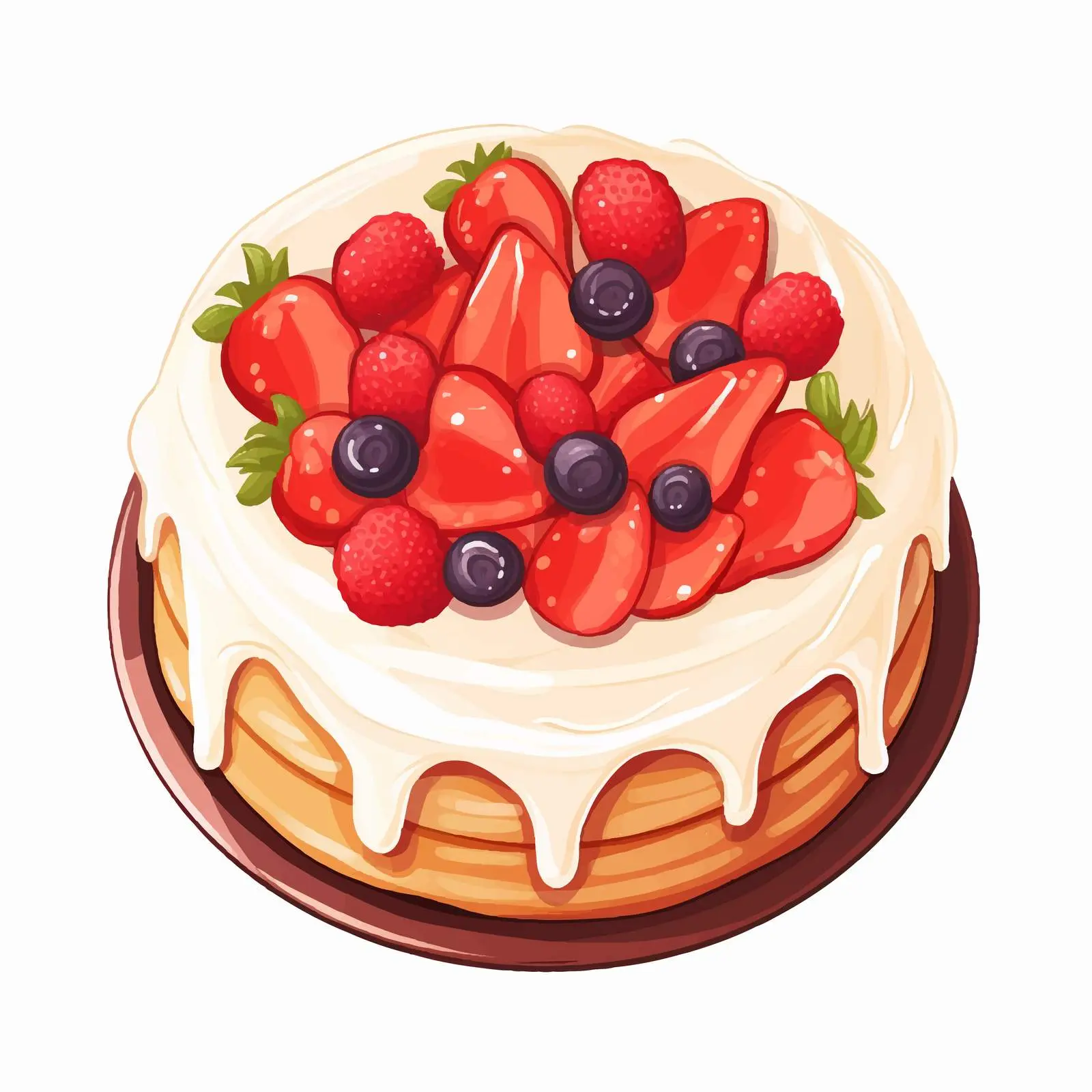 Top View Cake Illustration on White Background — free download from Dotvec