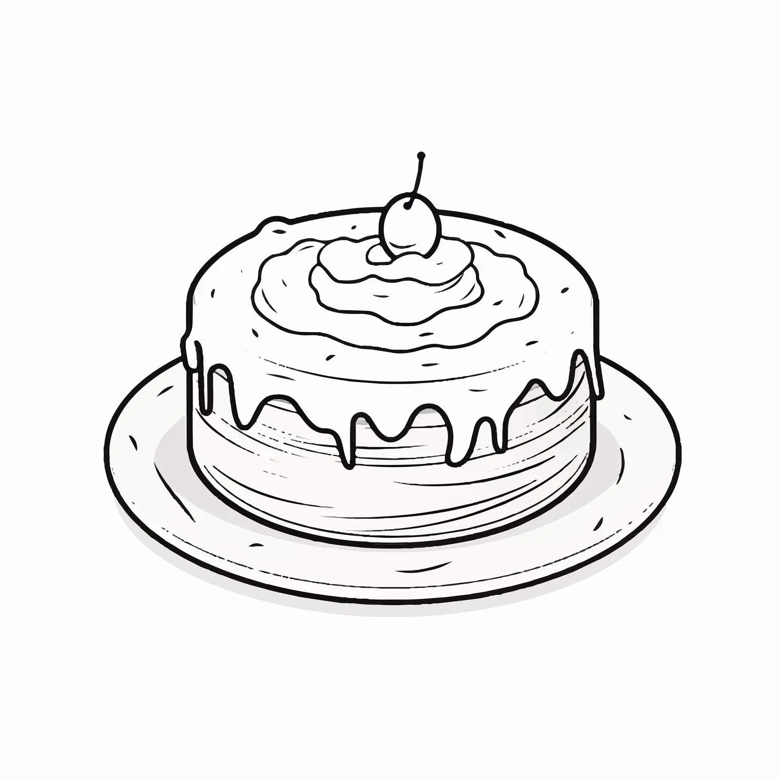 Cake Outline Vector Illustration on White Background — free download from Dotvec