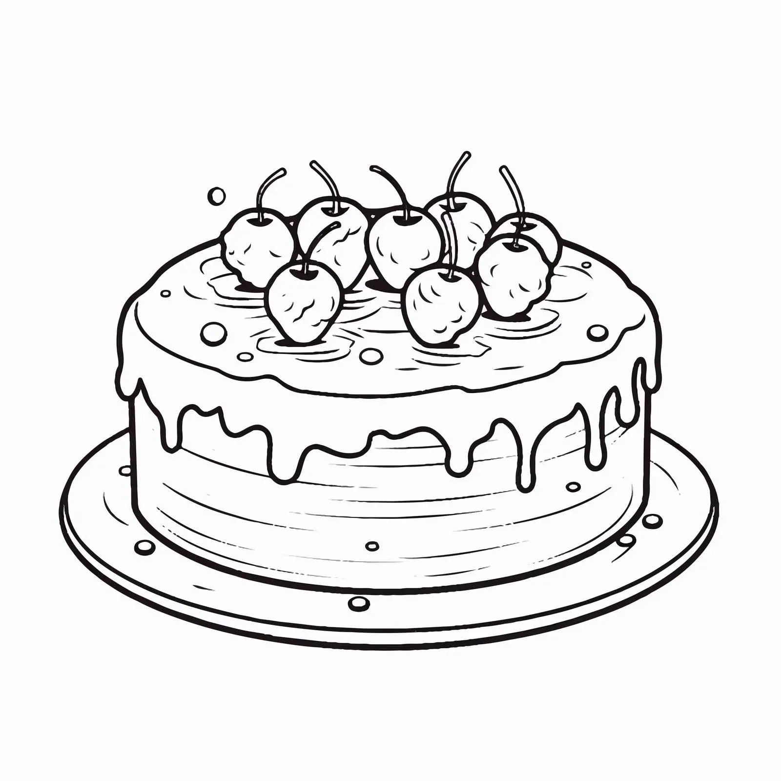 Isolated Cake Outline Vector Illustration — free download from Dotvec