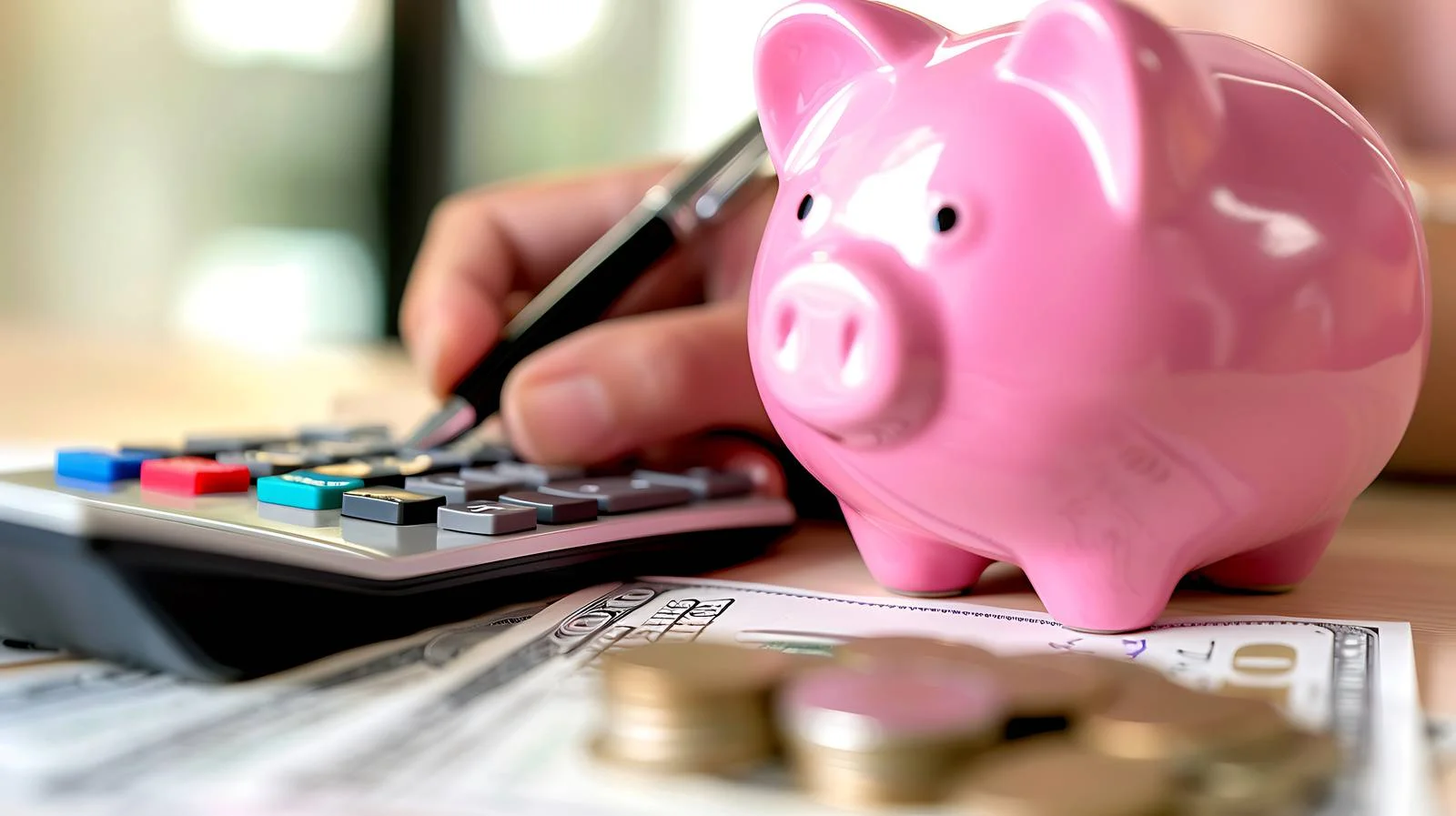 Financial Calculator with Handwriting on Check — free download from Dotvec