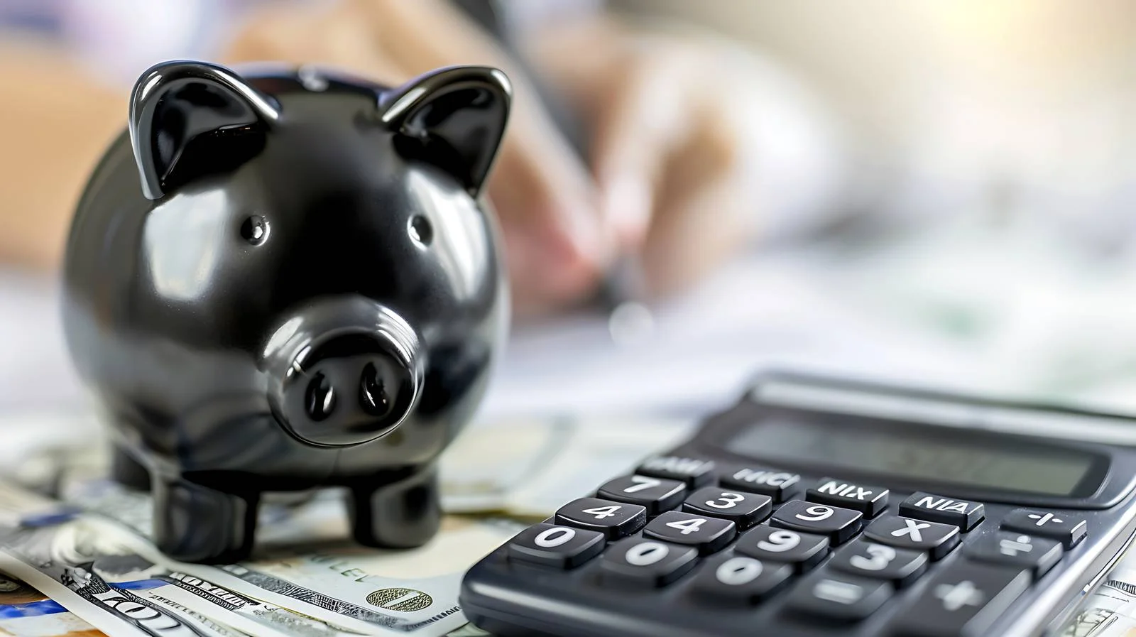 Investor's Hand Holding Calculator and Cheque — free download from Dotvec