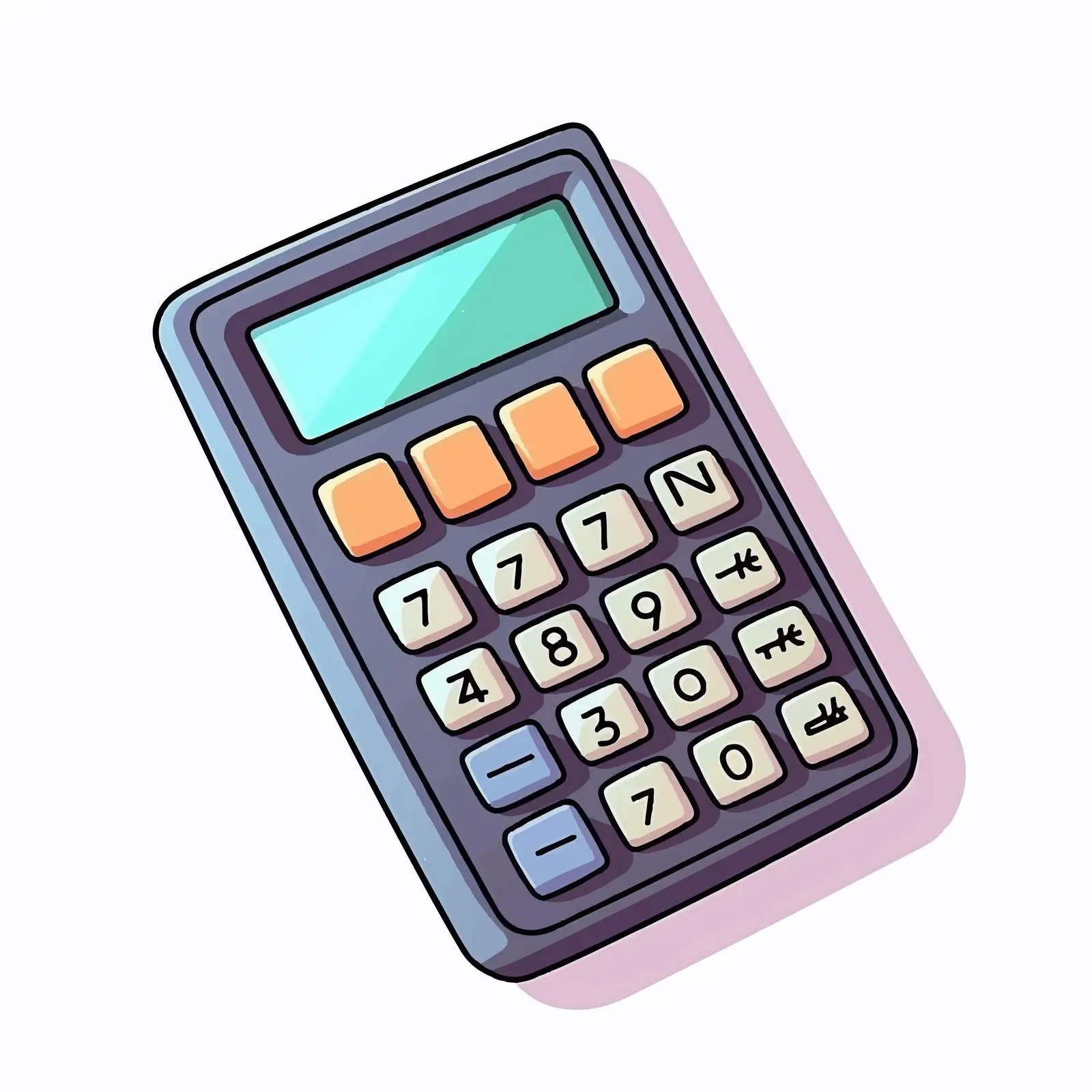 Cartoon Math Calculator Vector Illustration – free mathematics image from Dotvec