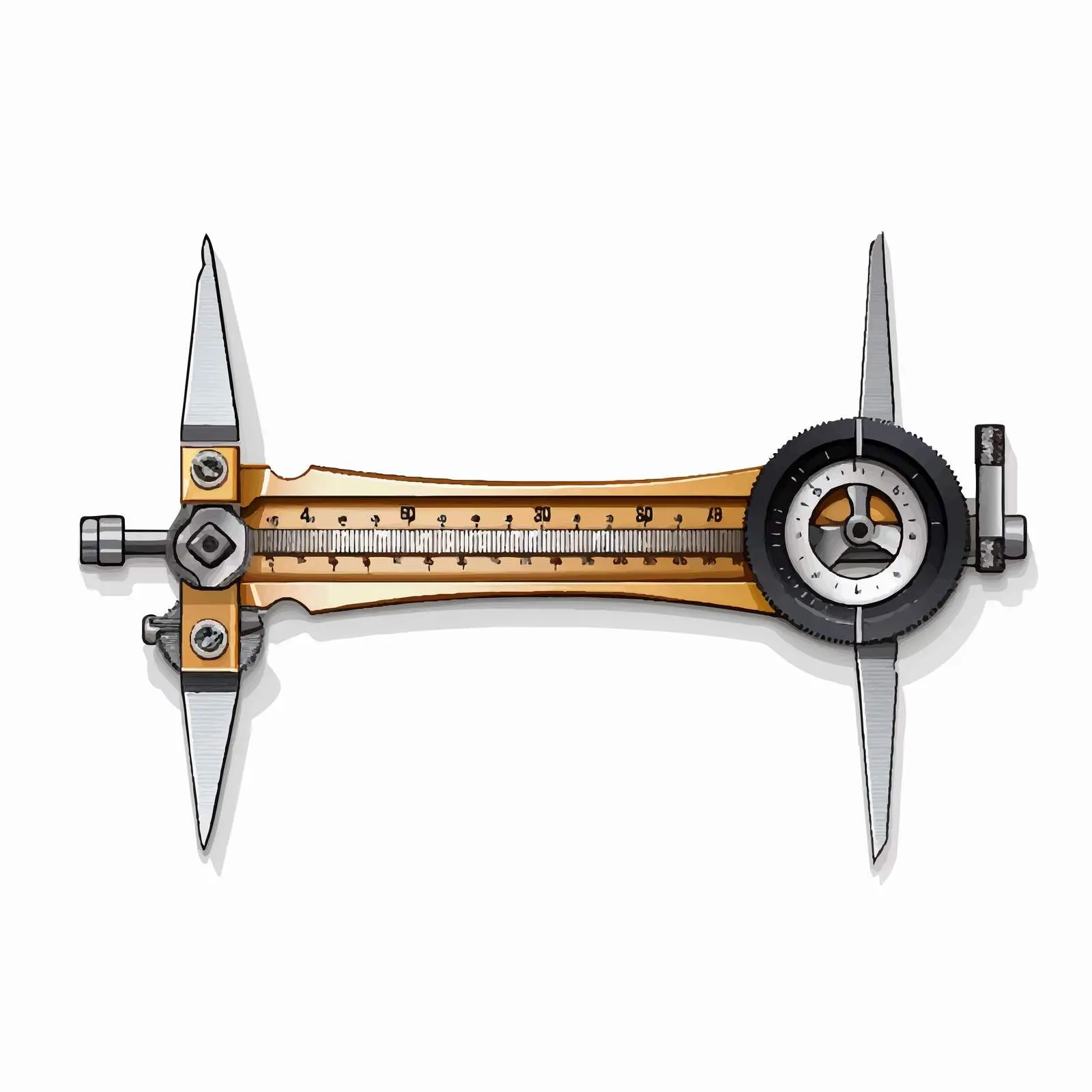 Isolated Vector Illustration of Calipers – free technical drawing image from Dotvec