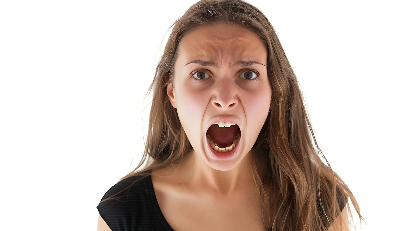 Expressive Young Women in White Background — free download from Dotvec