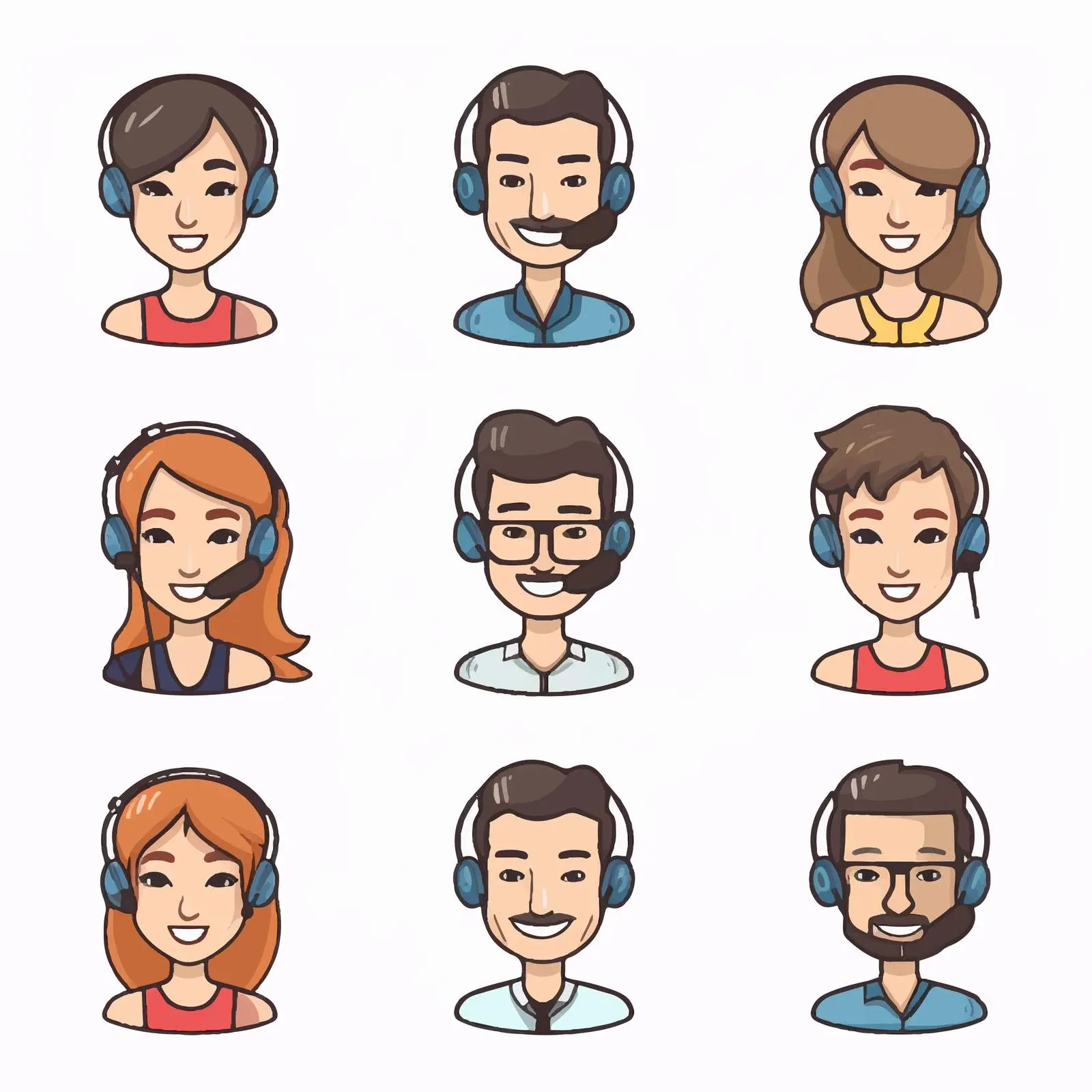 Cartoon Call Center Vector Illustration – free communications image from Dotvec
