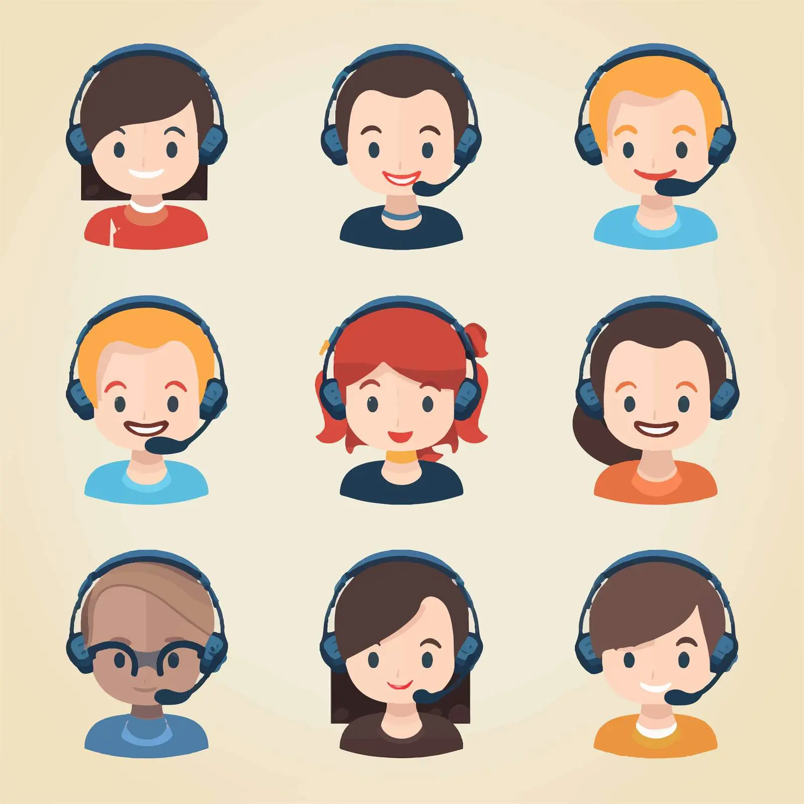 Call Center Cartoon Vector Illustration – free communications image from Dotvec
