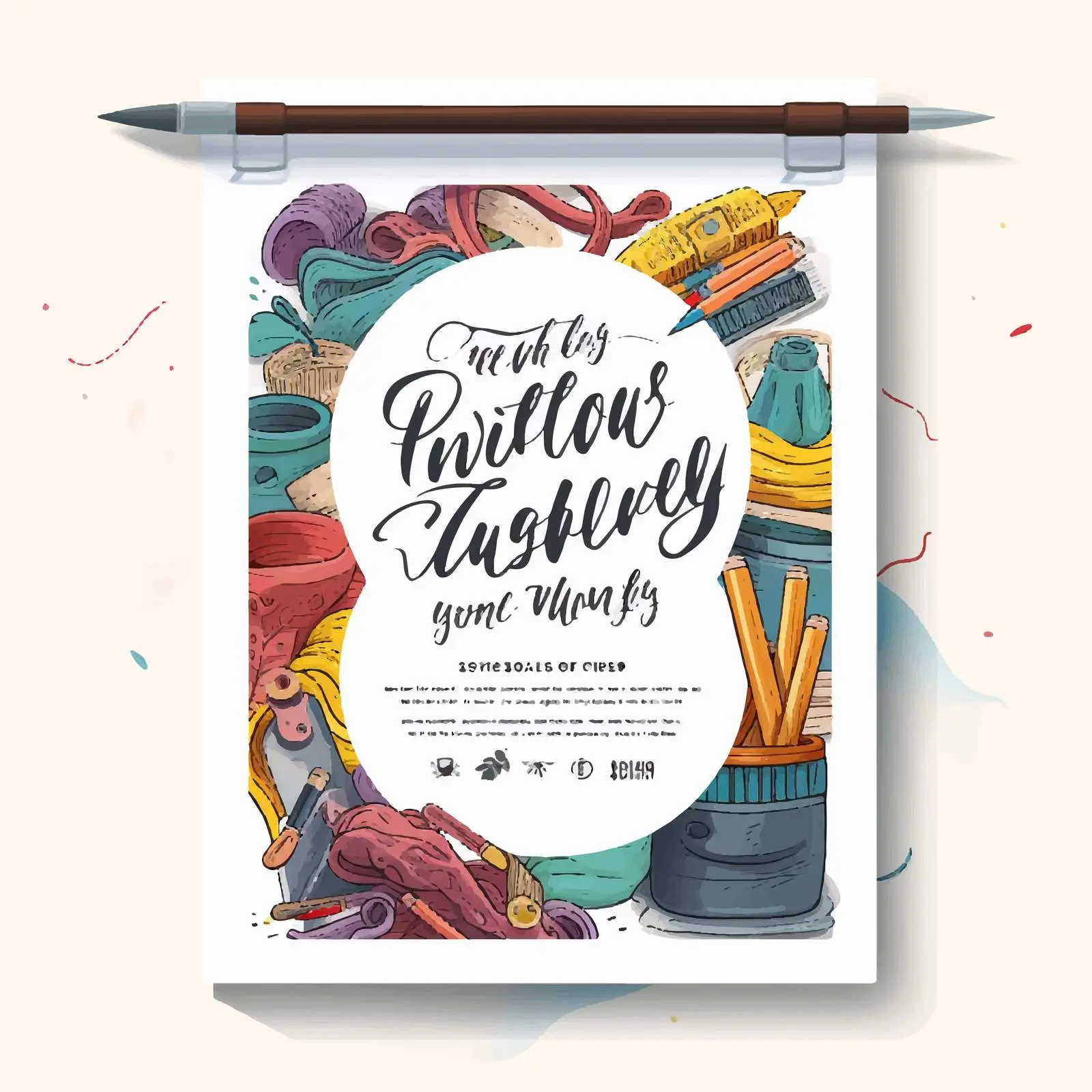Calligraphy Workshop Flyer Design Template — free download from Dotvec