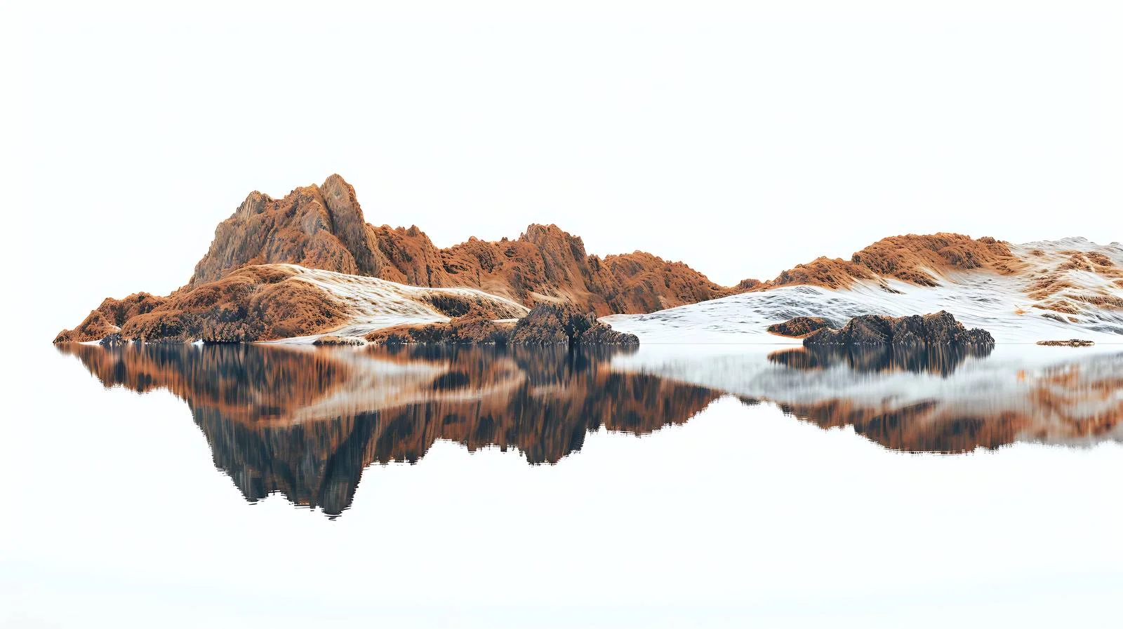 Tranquil Western Lake Mirroring Rocky Shoreline — free download from Dotvec
