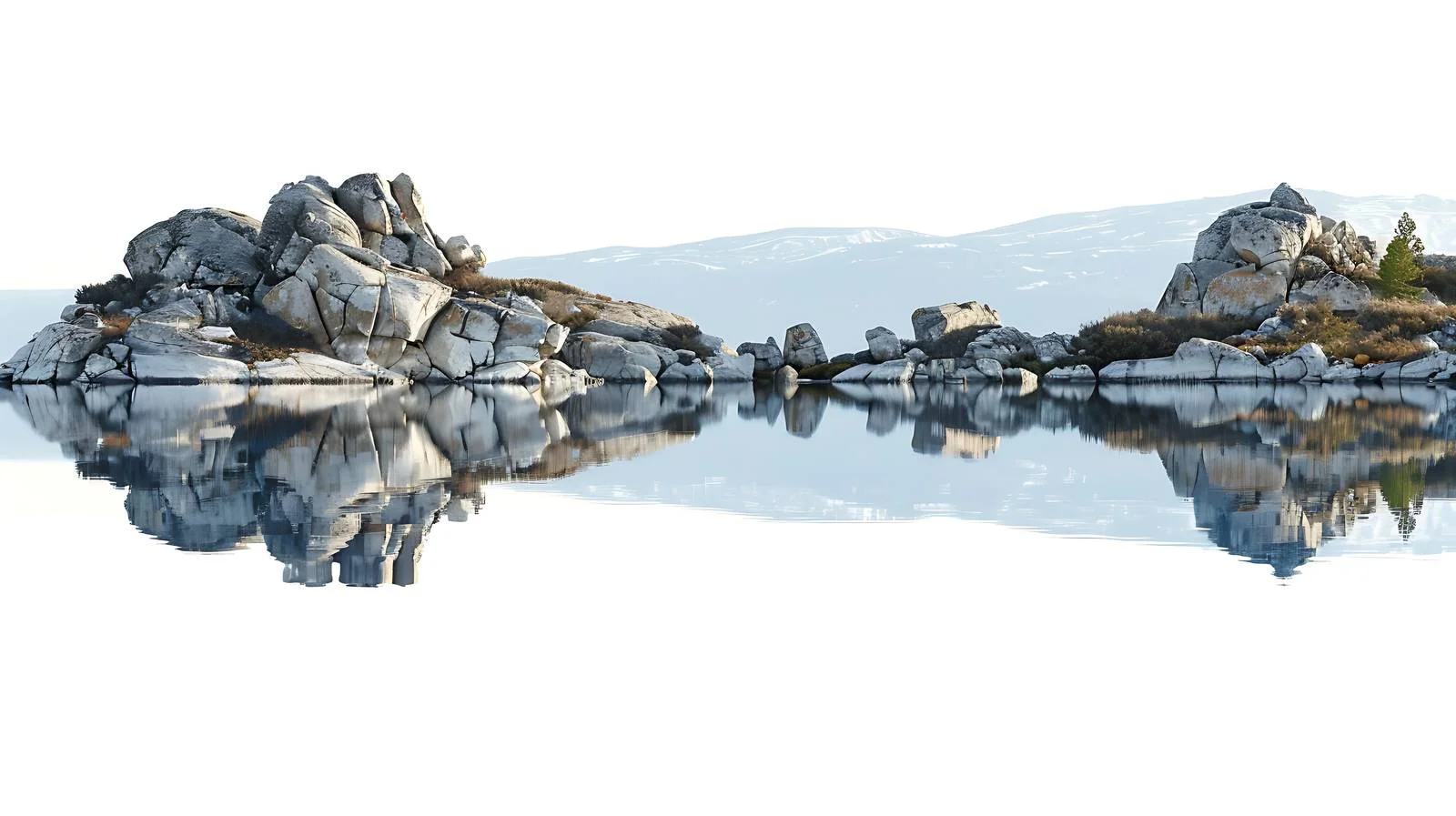 Tranquil American West Lake Reflecting Rocks — free download from Dotvec
