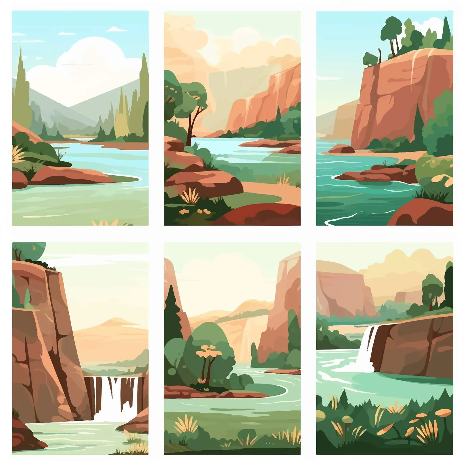 Peaceful Landscape Backgrounds Set for Tranquil Themes — free download from Dotvec