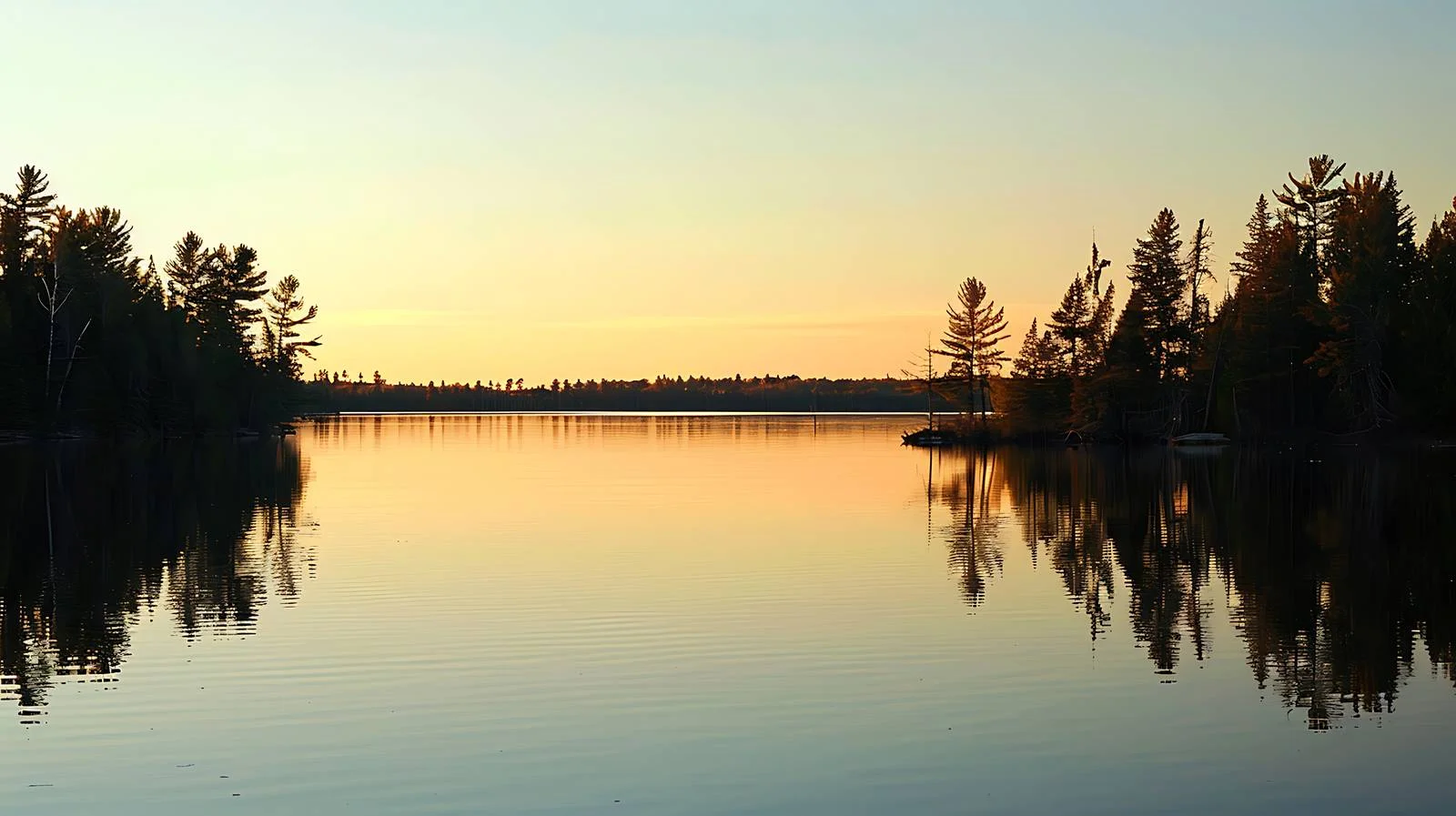 Tranquil Northern Minnesota Lake Framed by Pine Trees — free download from Dotvec