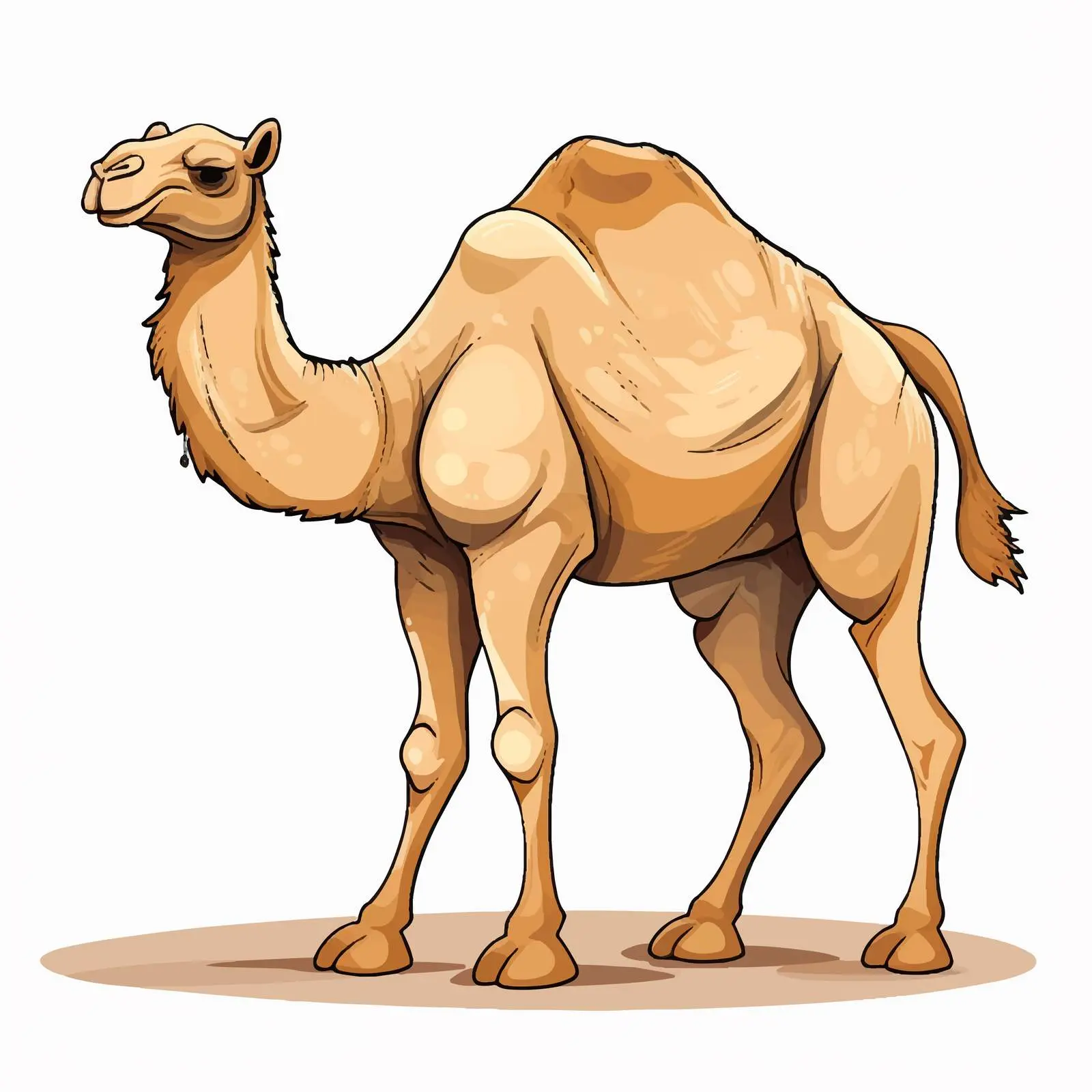Camel Line Vector Illustration on White Background — free download from Dotvec