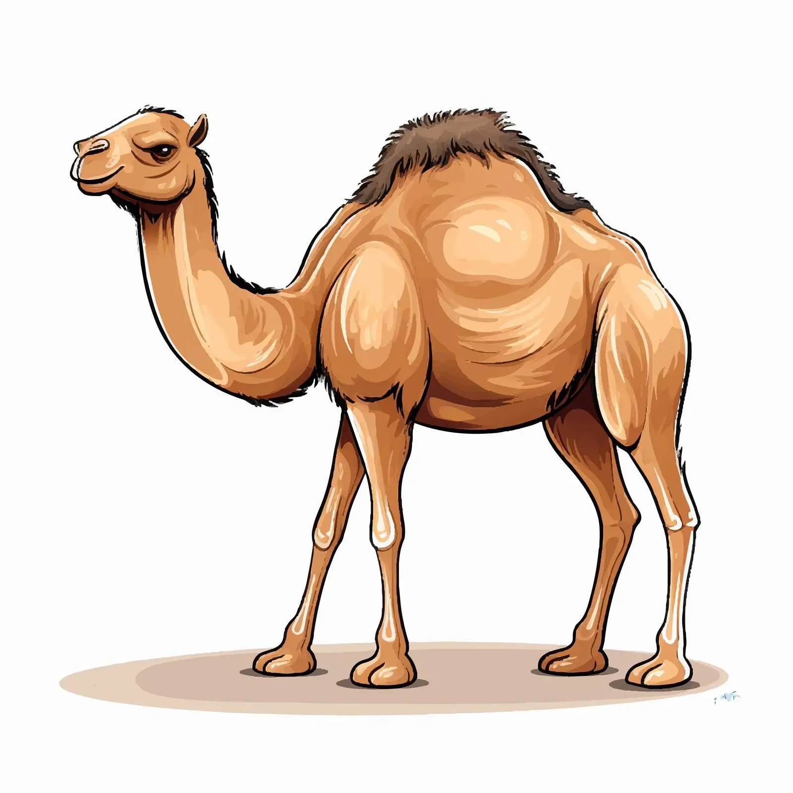 Camel Line Vector Illustration on White Background — free download from Dotvec