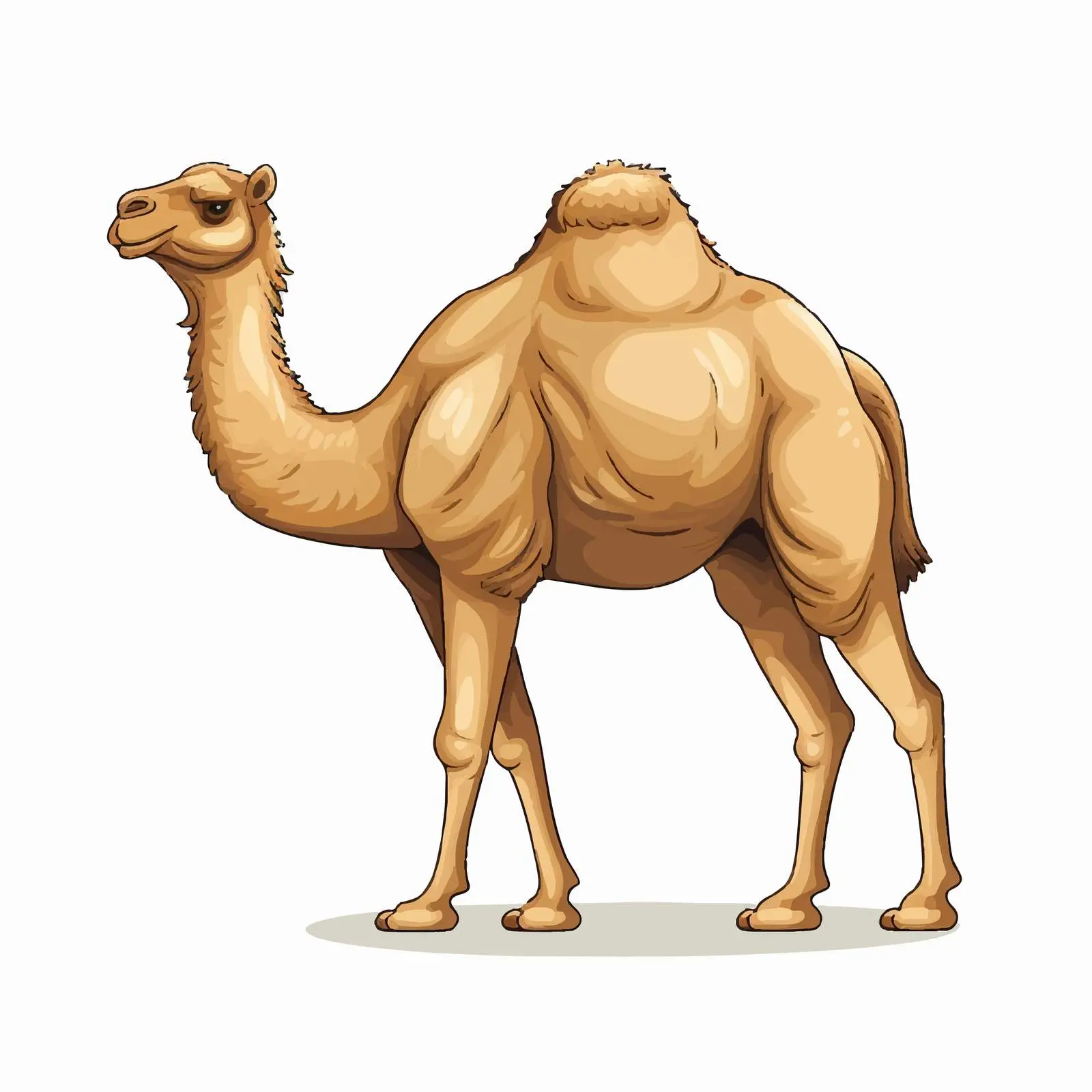 Camel Line Vector Illustration on White Background — free download from Dotvec