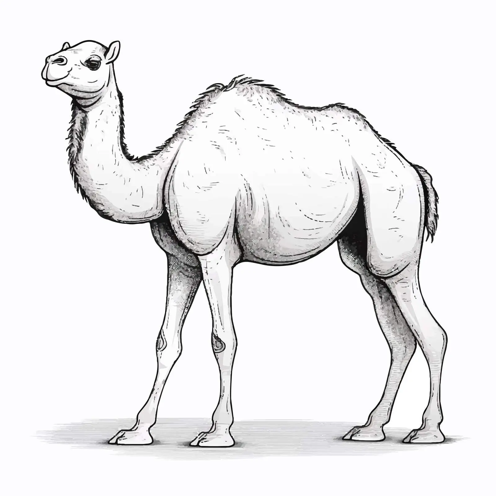Camel Outline Vector Illustration on White Background — free download from Dotvec