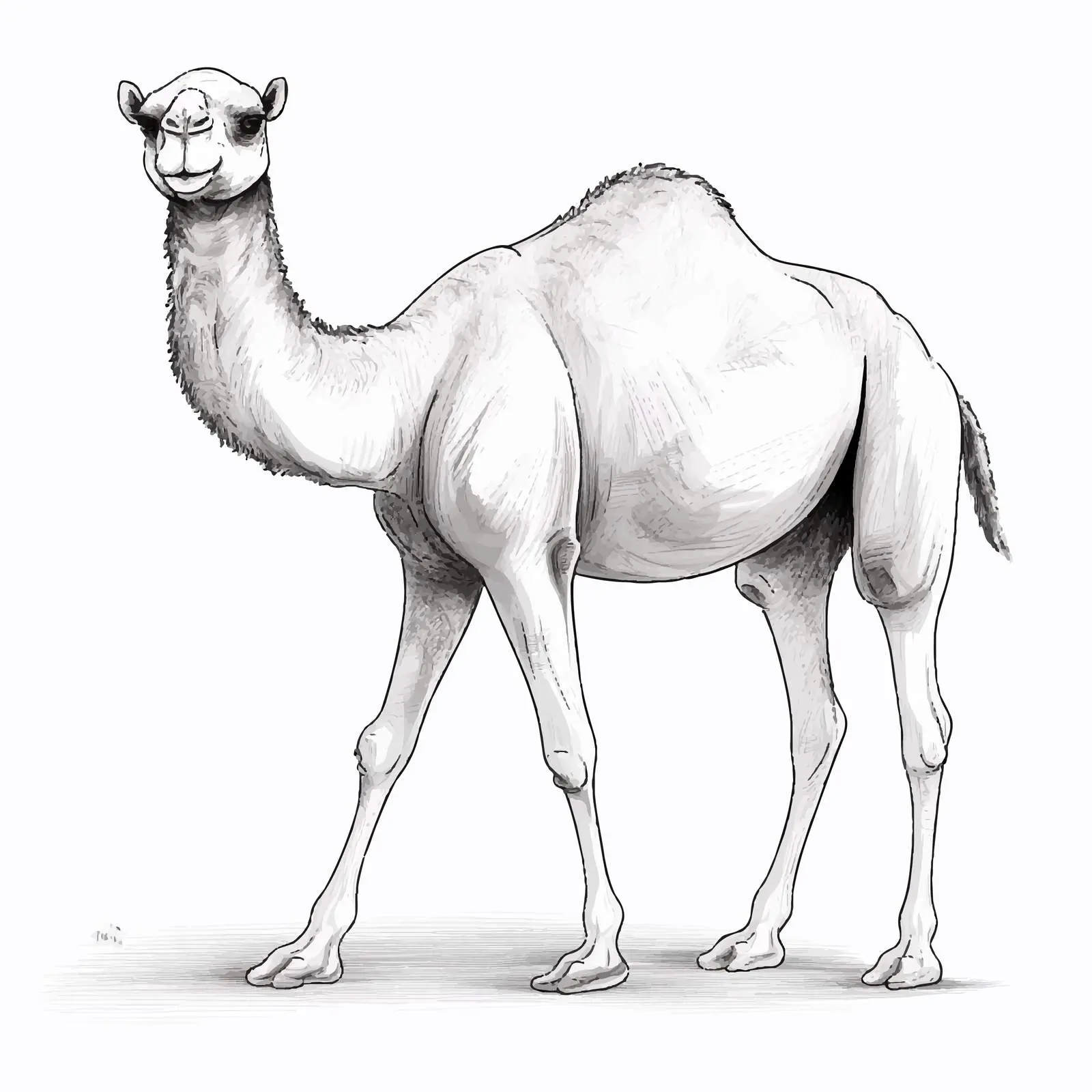 Camel Sketch Illustration on White Background — free download from Dotvec