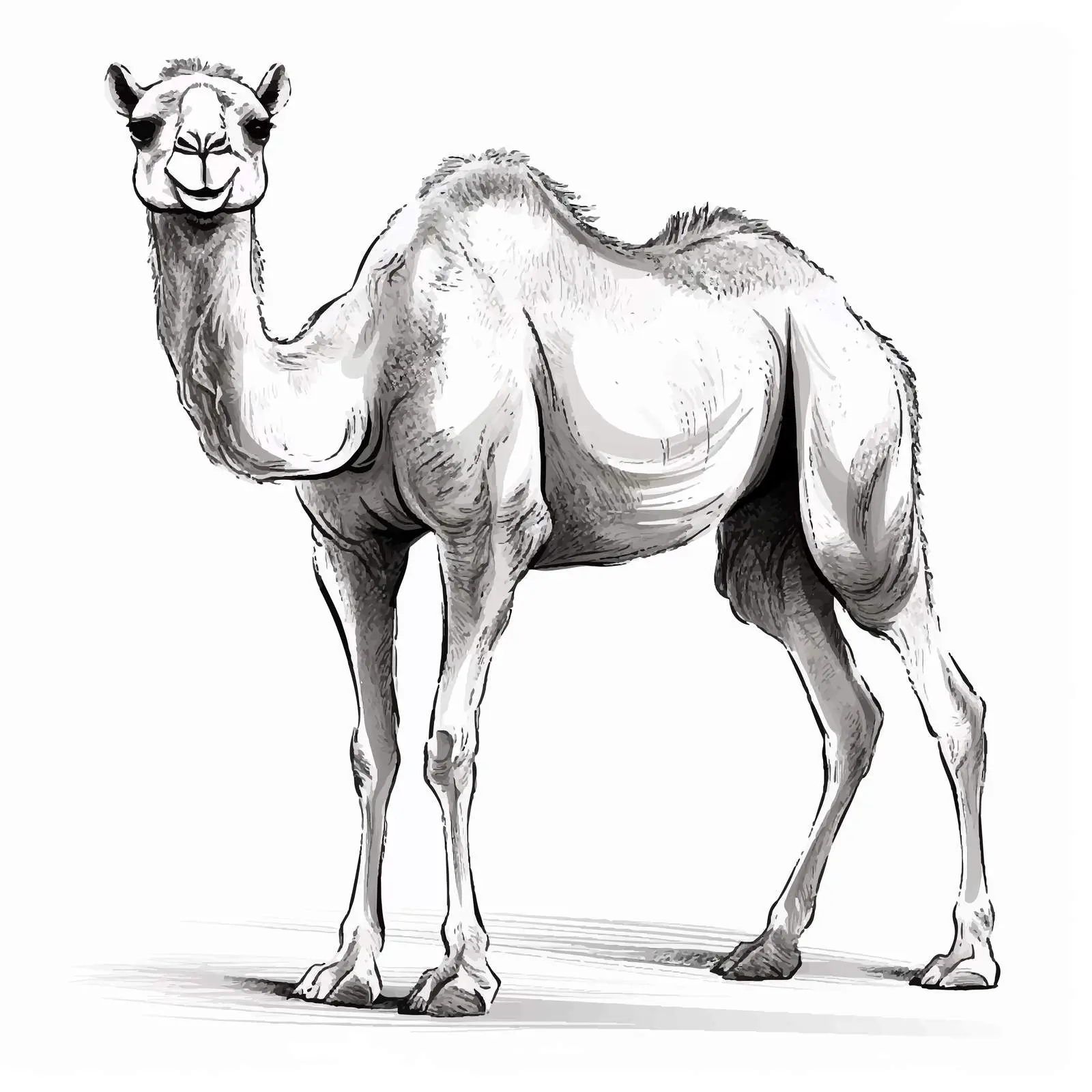 Camel Sketch Illustration on White Background — free download from Dotvec