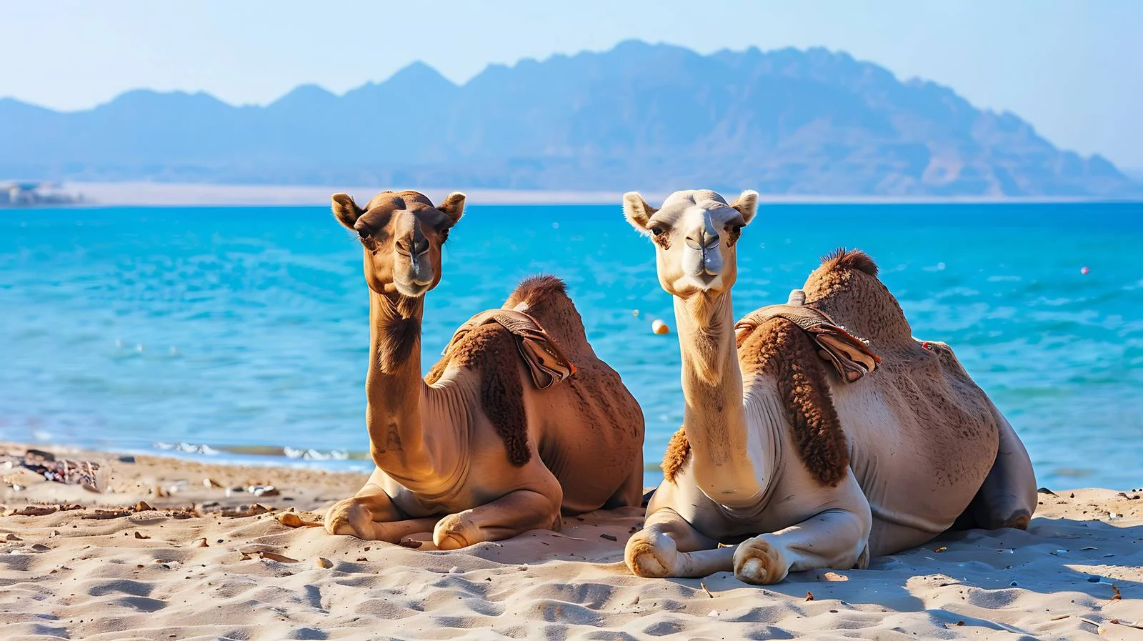 Camels Resting on Red Sea Beach – free red sea image from Dotvec