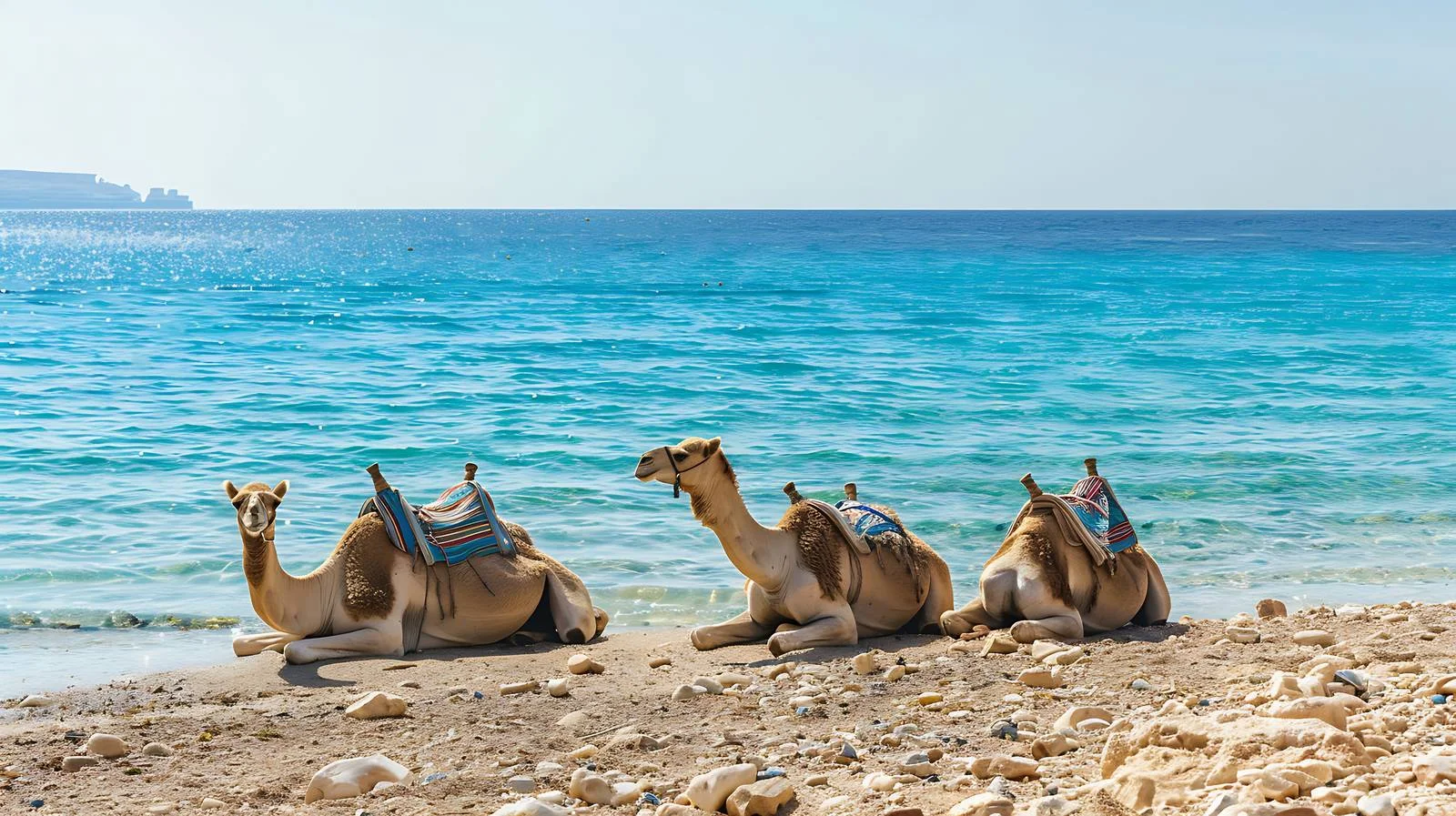 Camels on Red Sea Beach — free download from Dotvec