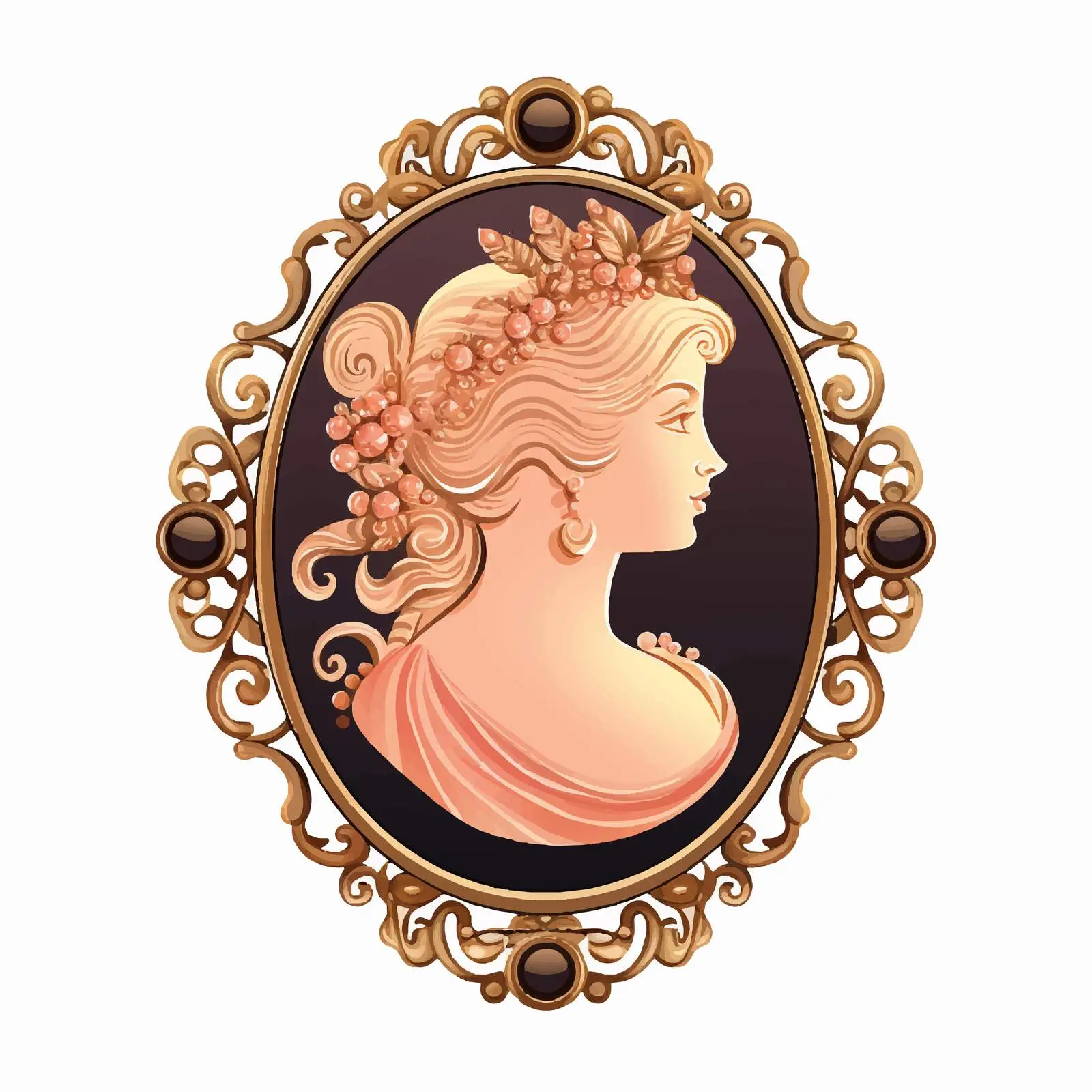 19th Century Vintage Portrait Cameo Brooch – free gemstone image from Dotvec