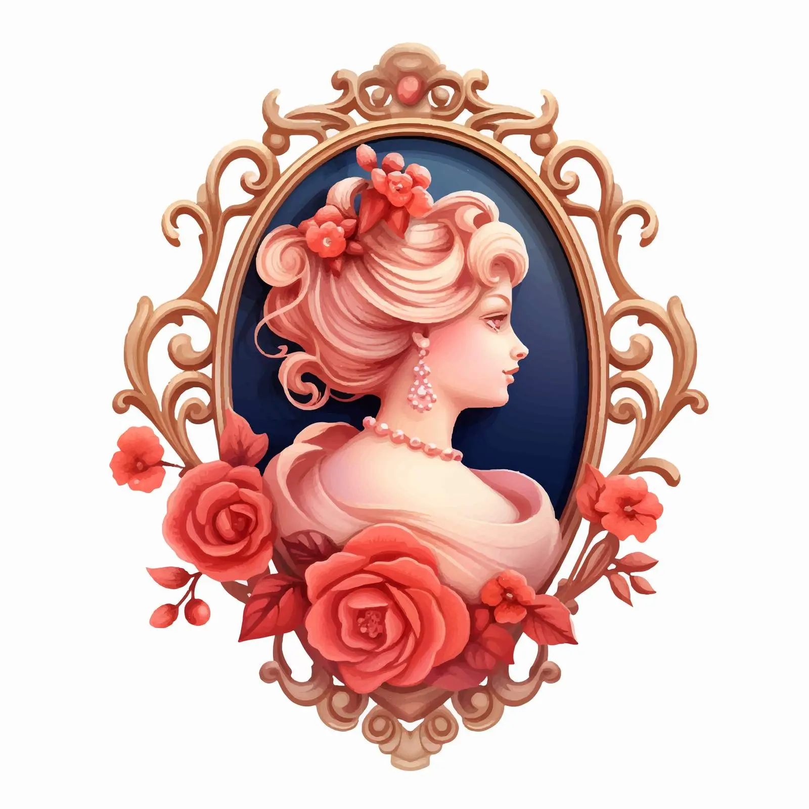 19th Century Vintage Cameo Portrait Brooch – free fashion history image from Dotvec