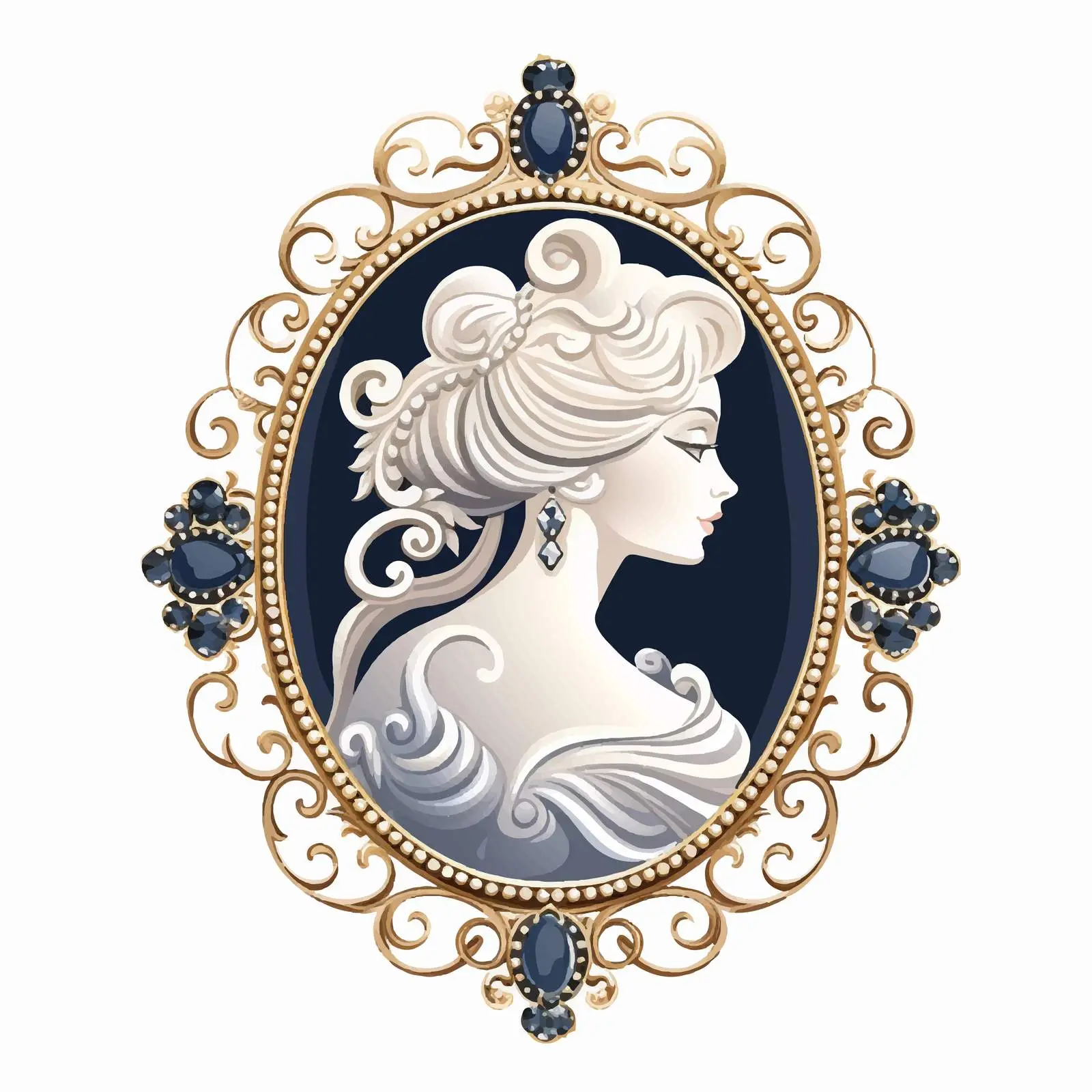 19th Century Vintage Cameo Portrait Brooch – free affordable luxury image from Dotvec