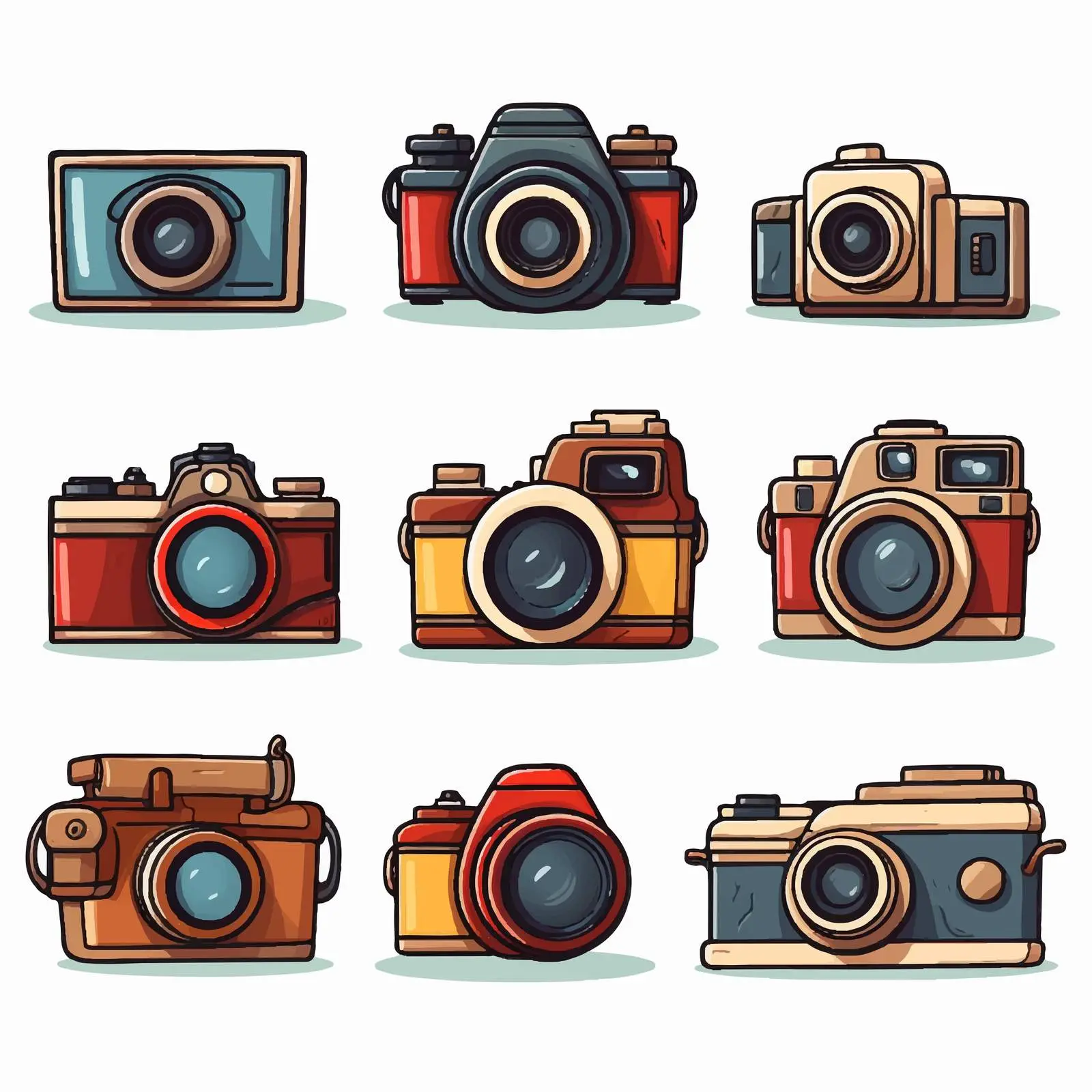 Cartoon Camera Icons Vector Illustration Design – free simple icons image from Dotvec