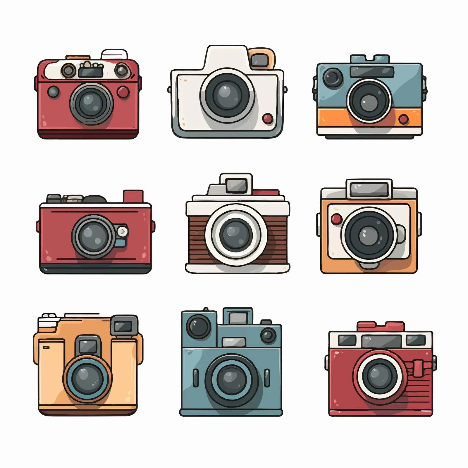 Cartoon Camera Icons Vector Illustration — free download from Dotvec