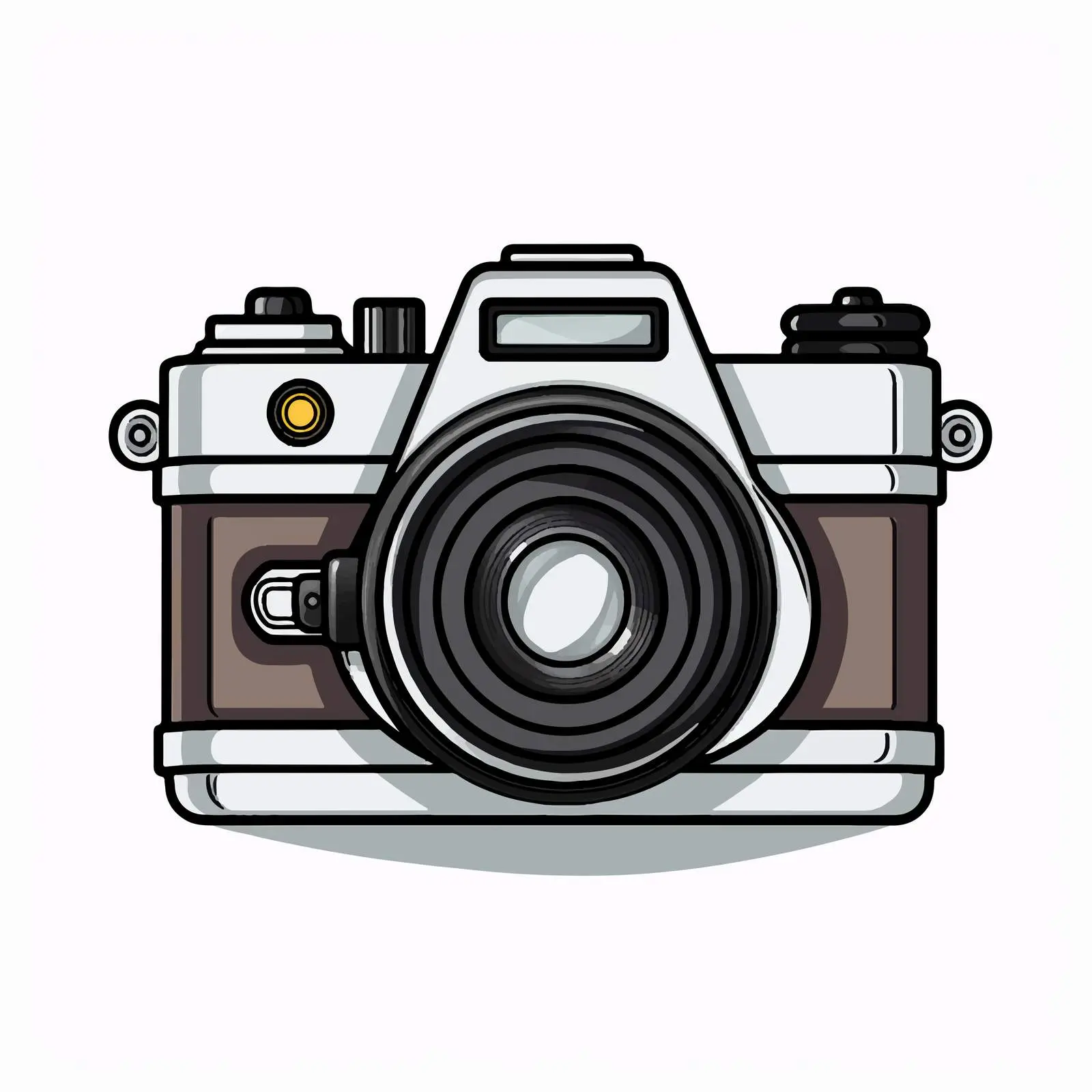 Cartoon Camera Vector Line Illustration — free download from Dotvec