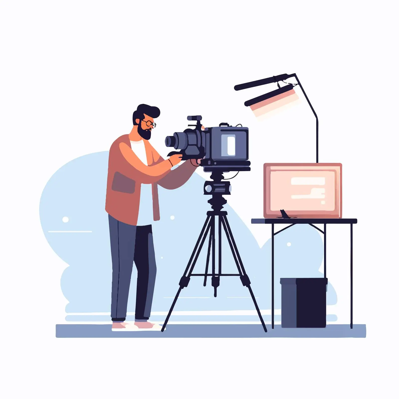 Cameraman Adjusting Camera for Video Shoot – free recording image from Dotvec