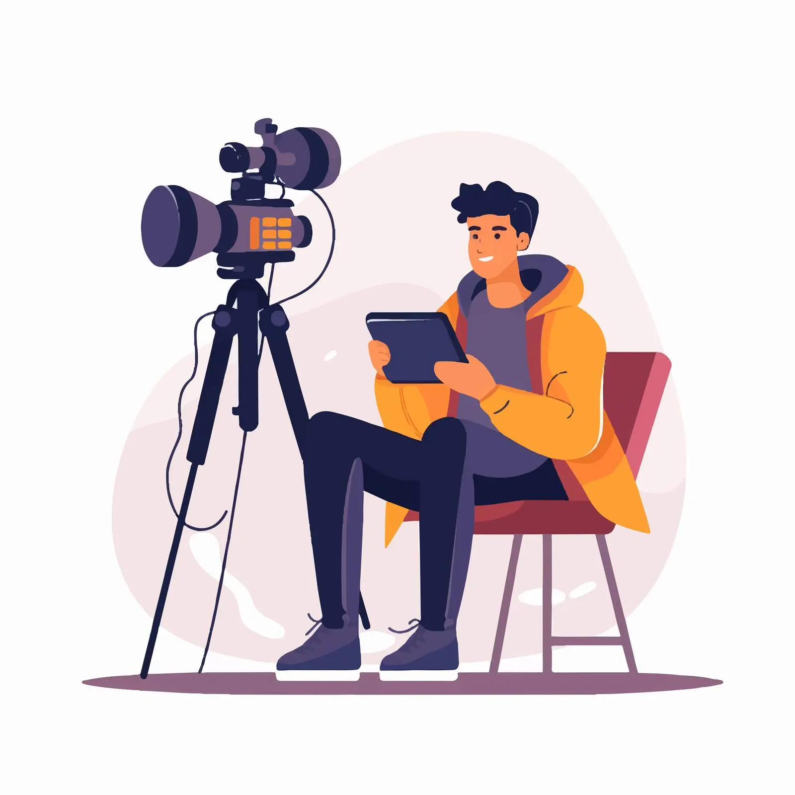 Cameraman with Professional Camera and Microphone — free download from Dotvec