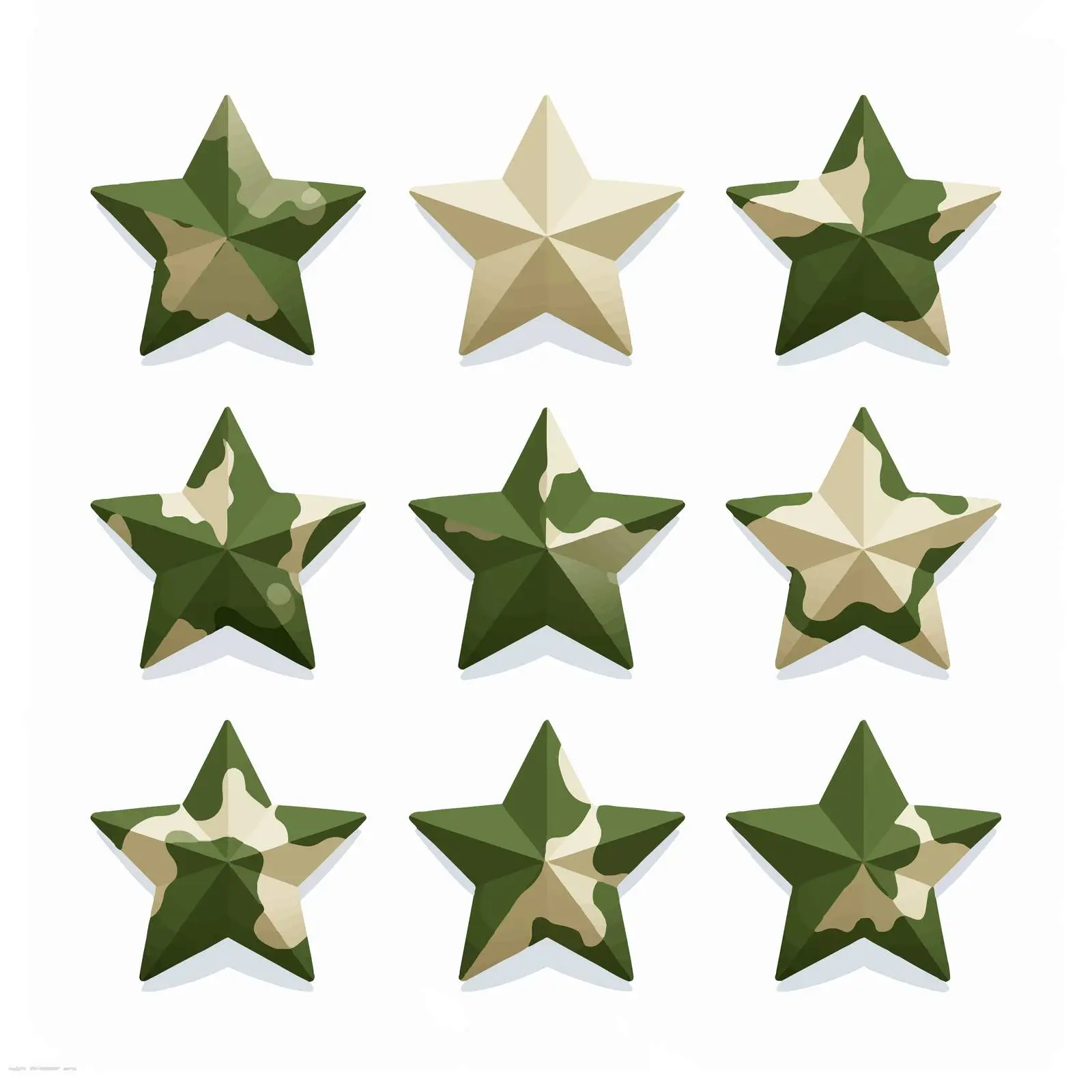 Khaki Camouflage Military Stars Clip Art — free download from Dotvec
