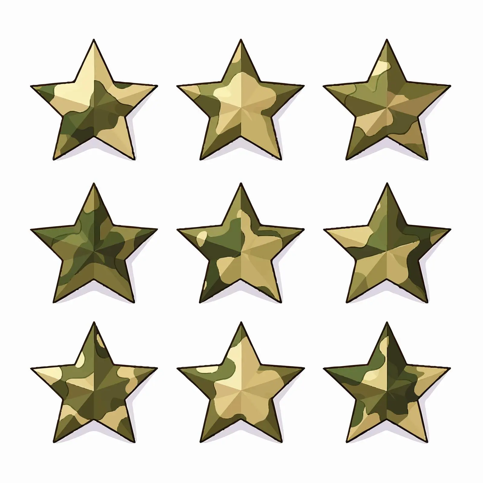 Khaki Camouflage Military Stars Clip Art — free download from Dotvec