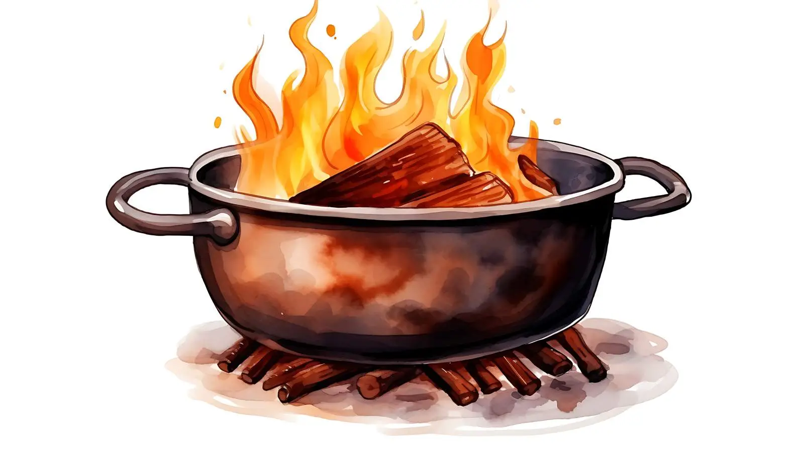 Campfire and Pot on White Background — free download from Dotvec