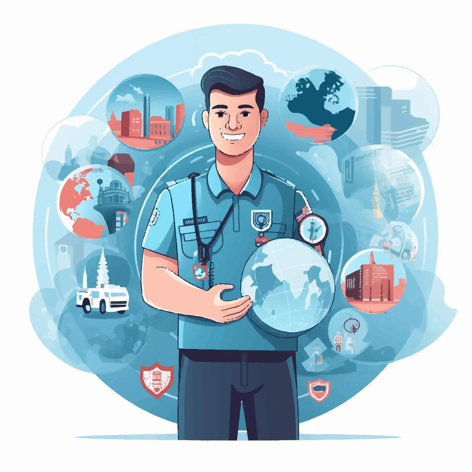 Stay Home Campaign with Paramedics Vector Art — free download from Dotvec
