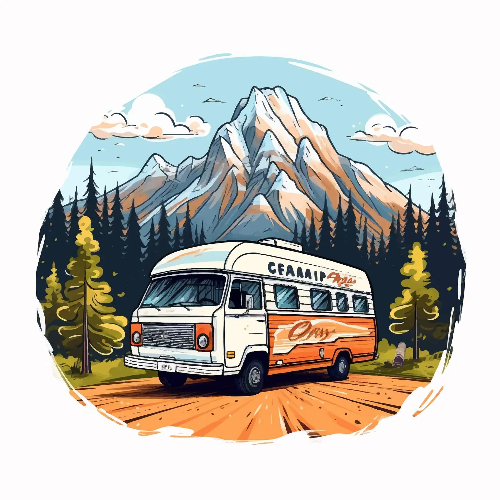 Camper Van Driving on Scenic Journey — free download from Dotvec