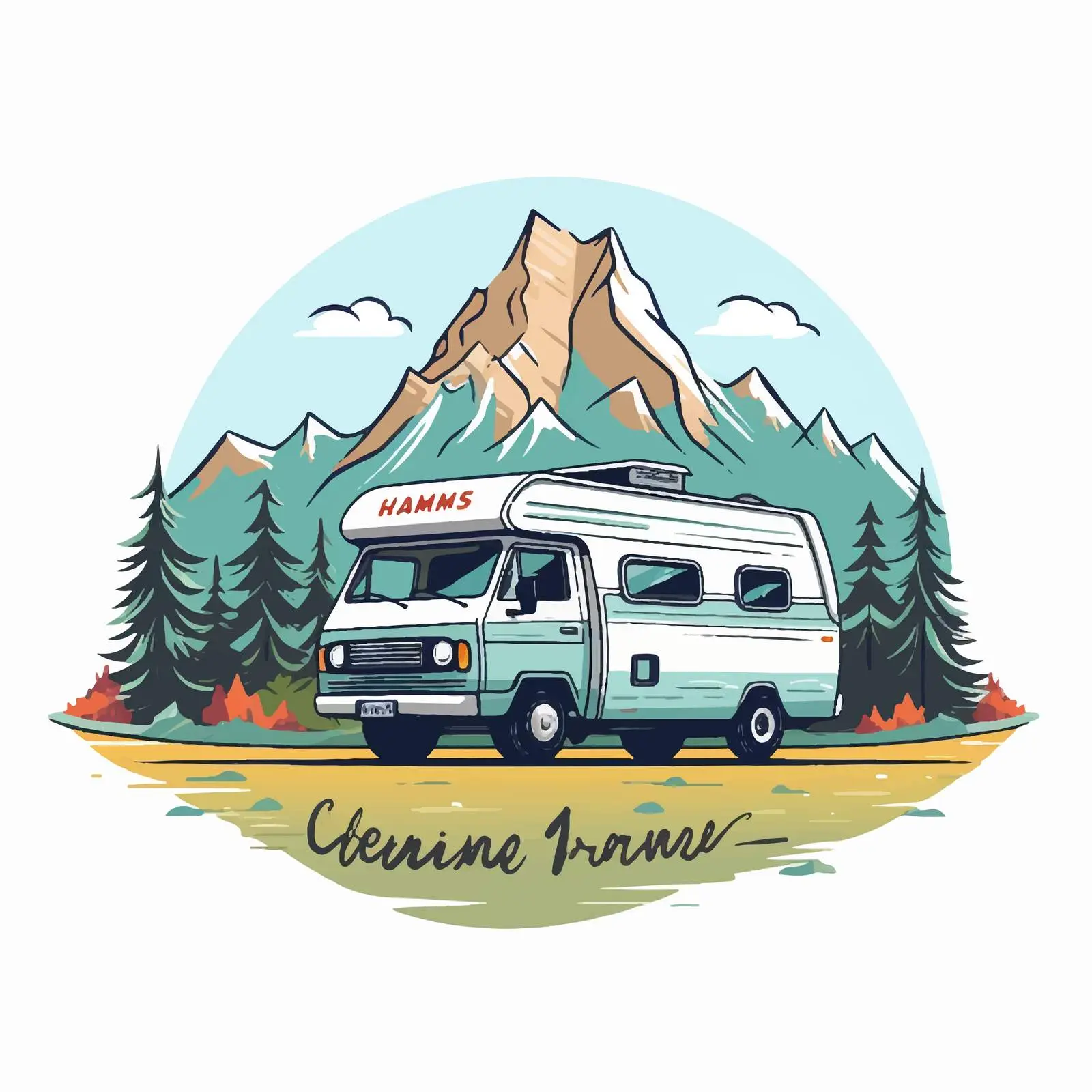 Camper Van Driving on Scenic Route – free campground image from Dotvec